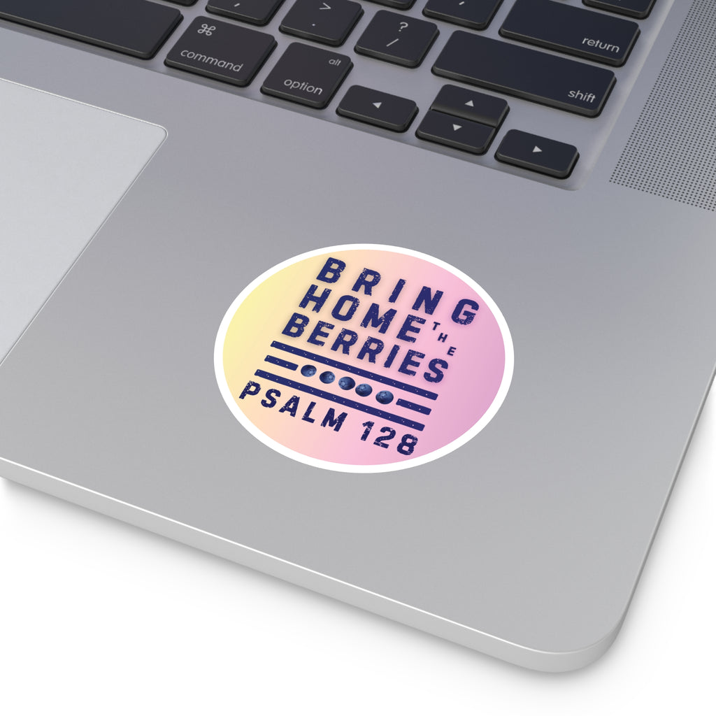 Round Sticker — BHtB PSLM 128 - BLU - FADE LT PNK YLW