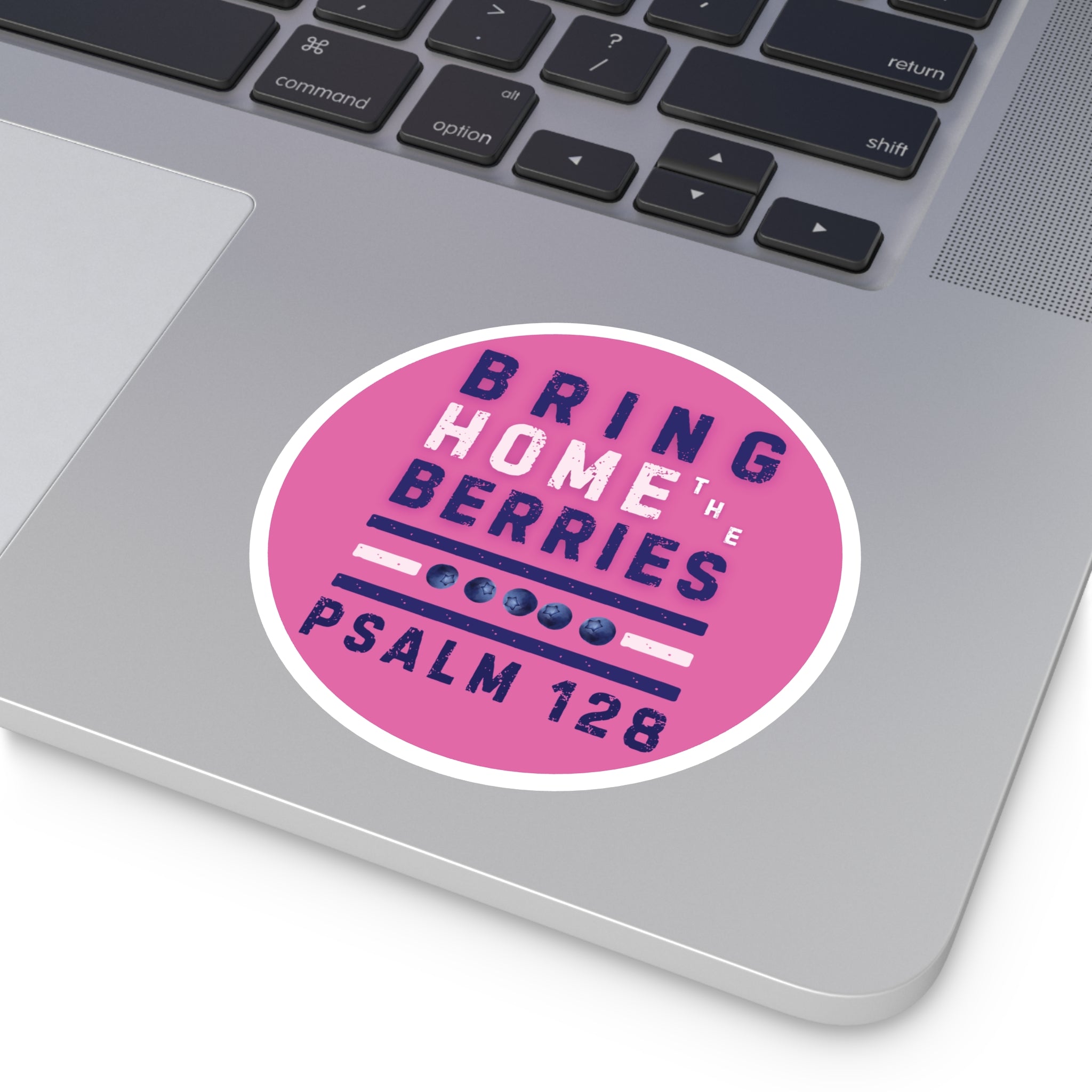 Round Sticker — BHtB PSLM 128 - WHT BLU - PNK