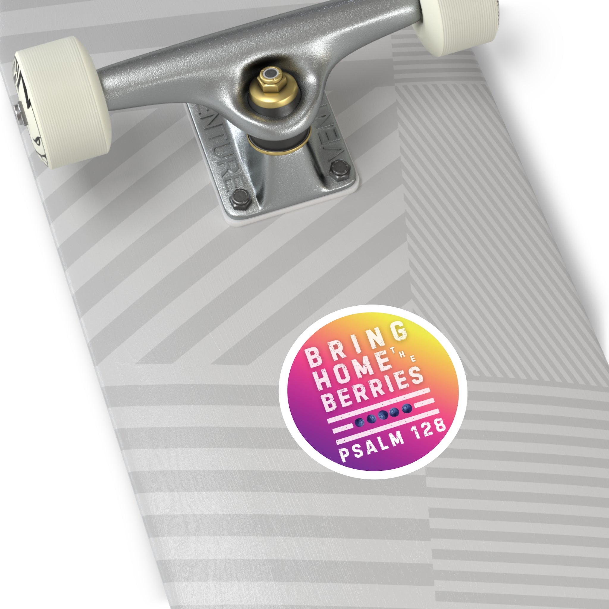 Round Sticker — BHtB PSLM 128 - WHT - FADE PRPL YLLW