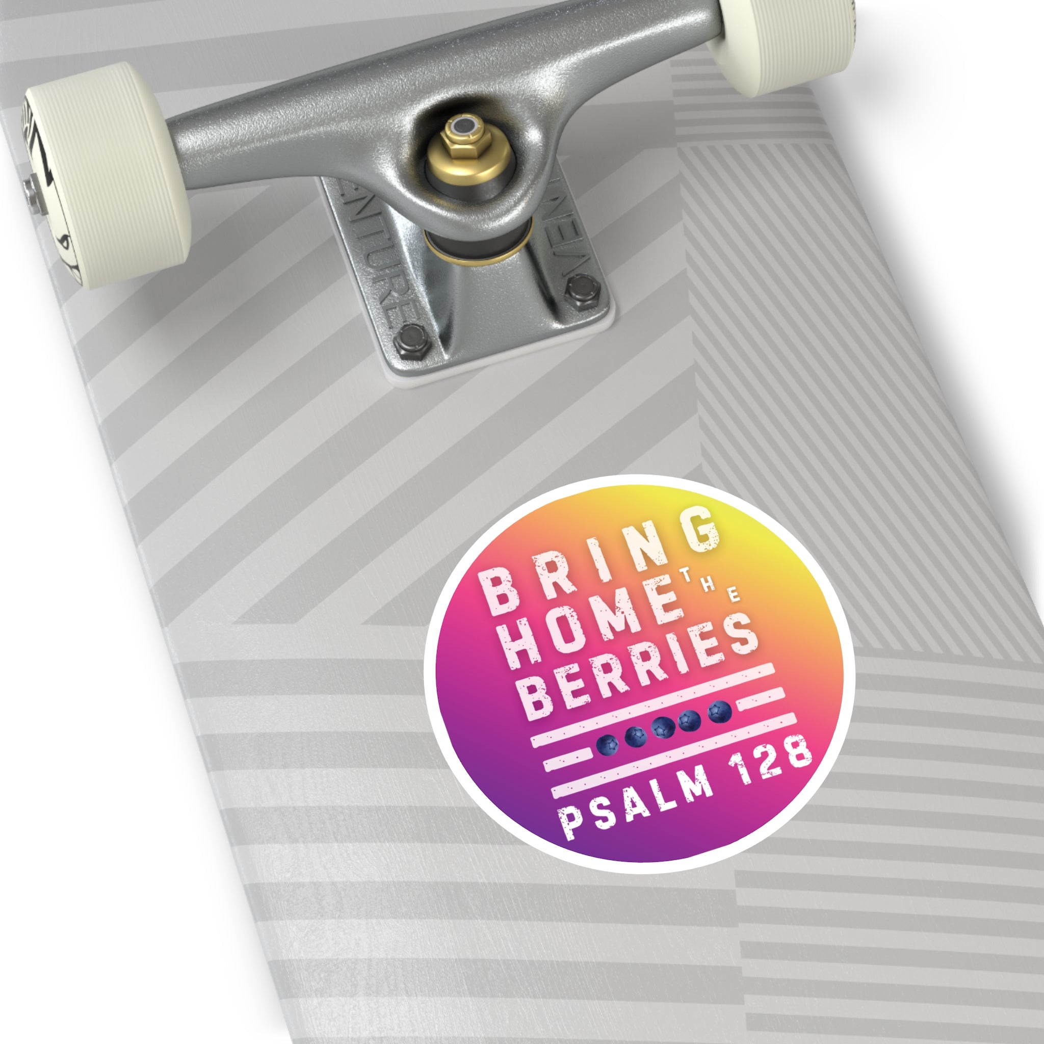 Round Sticker — BHtB PSLM 128 - WHT - FADE PRPL YLLW