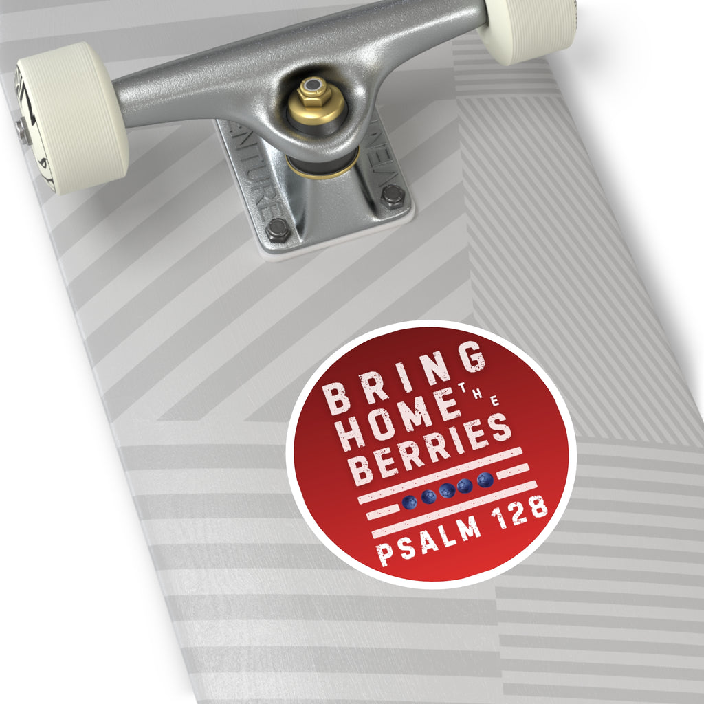 Round Sticker — BHtB PSLM 128 - WHT - FADE RED