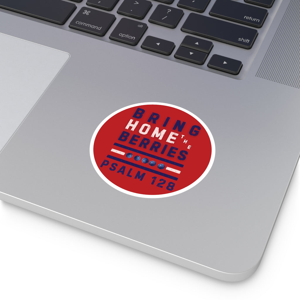 Round Sticker — BHtB PSLM 128 - WHT BLU - RED