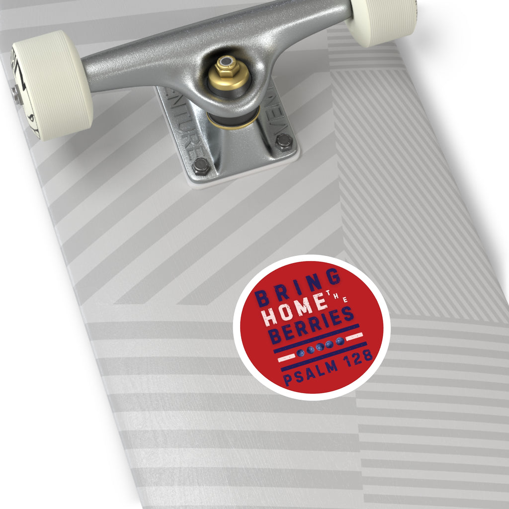 Round Sticker — BHtB PSLM 128 - WHT BLU - RED