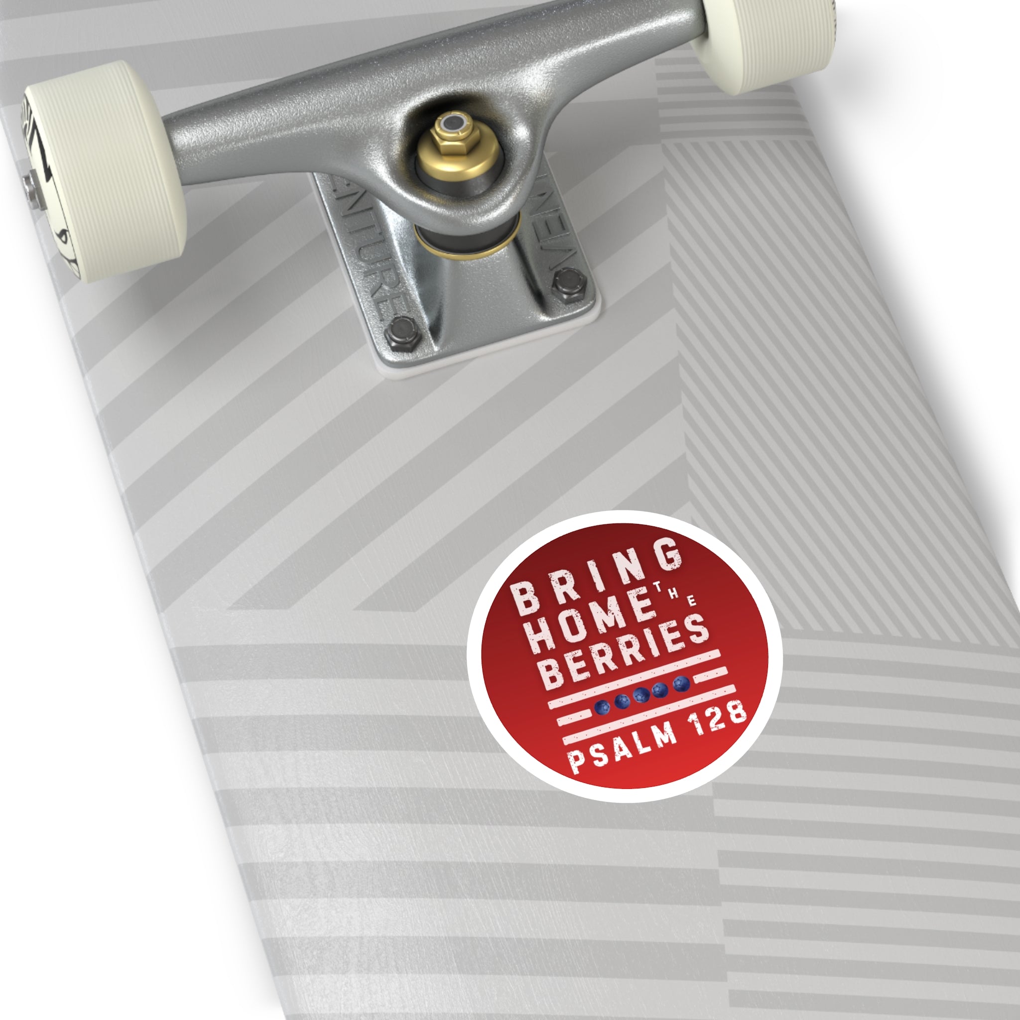 Round Sticker — BHtB PSLM 128 - WHT - FADE RED