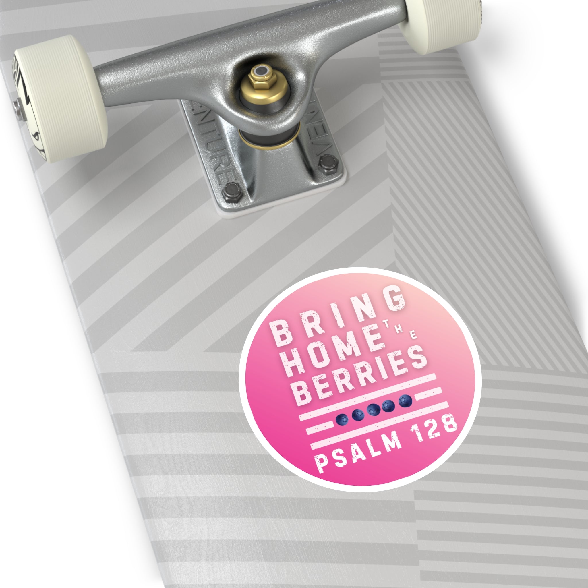 Round Sticker — BHtB PSLM 128 - WHT - FADE PNK