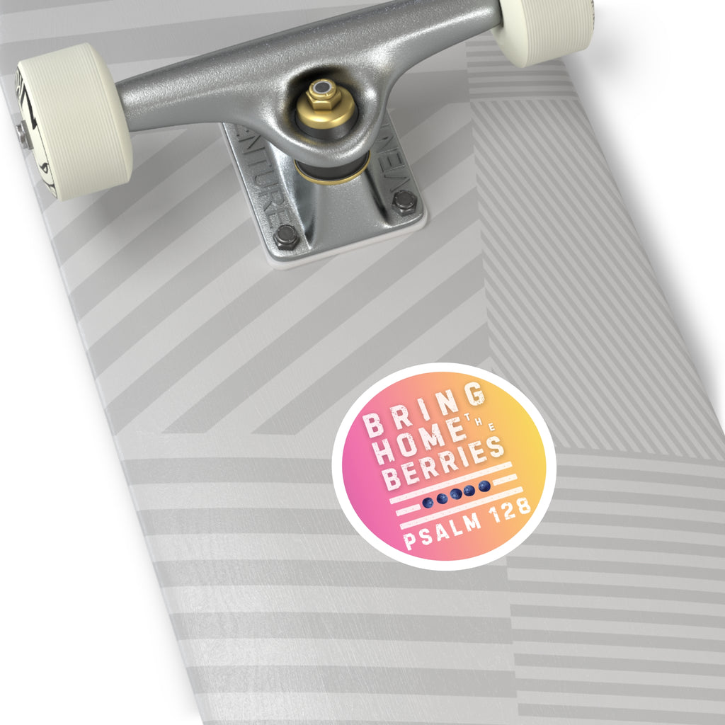 Round Sticker — BHtB PSLM 128 - WHT - FADE PNK YLLW