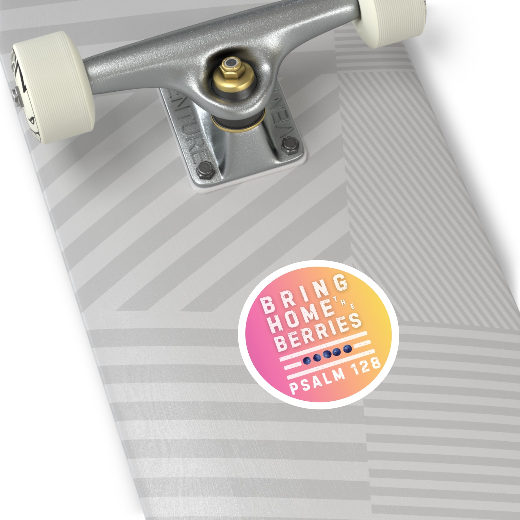 Round Sticker — BHtB PSLM 128 - WHT - FADE PNK YLLW