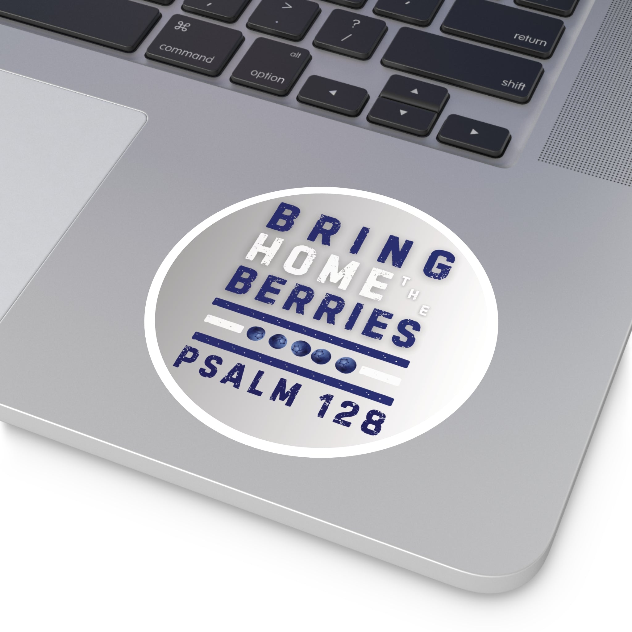 Round Sticker — BHtB PSLM 128 - WHT BLU - GRAY