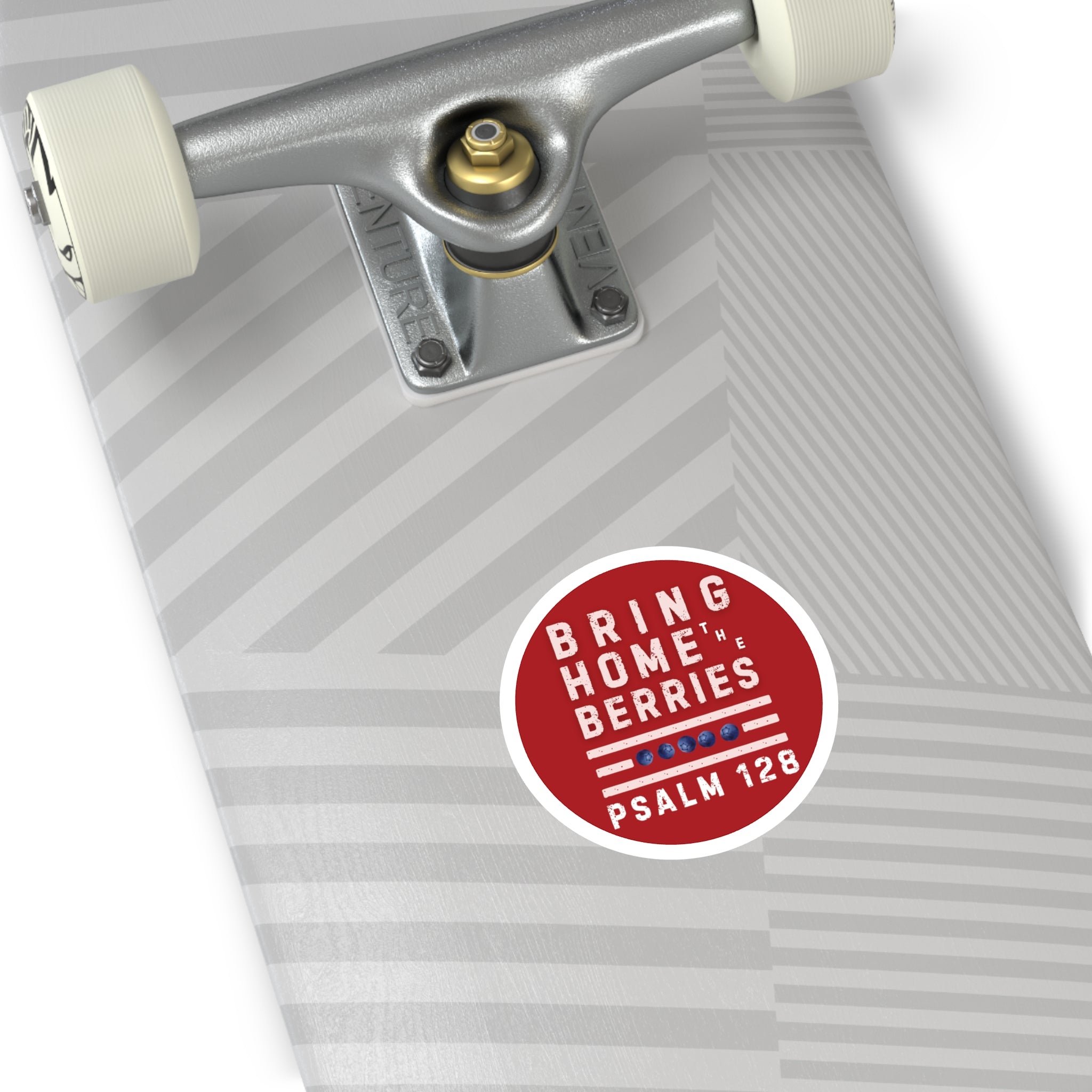 Round Sticker — BHtB PSLM 128 - WHT - RED