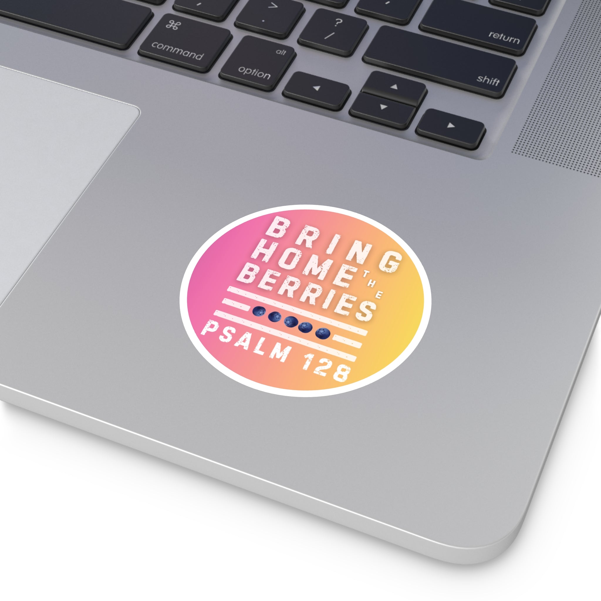 Round Sticker — BHtB PSLM 128 - WHT - FADE PNK YLLW