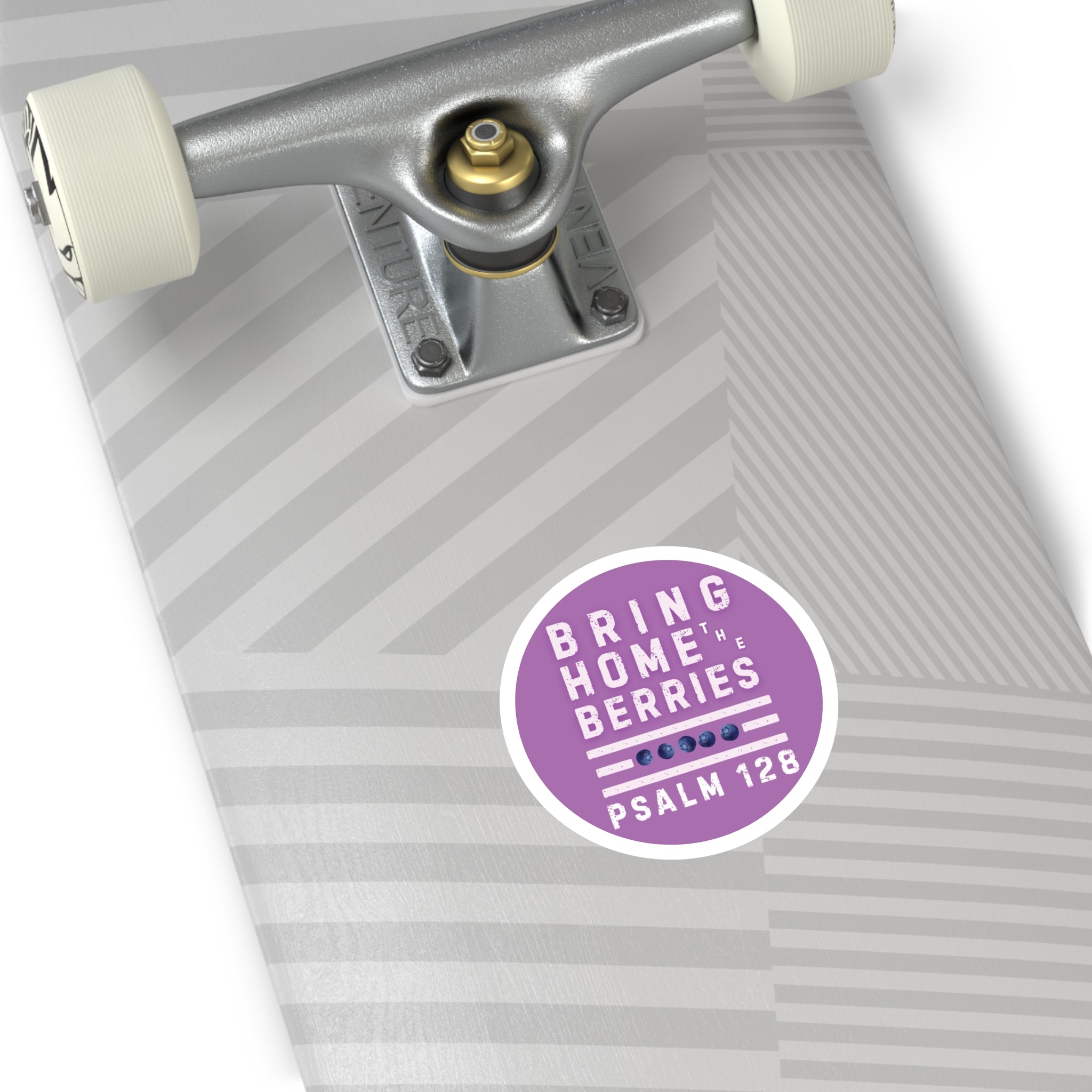 Round Sticker — BHtB PSLM 128 - WHT - LT PRPL