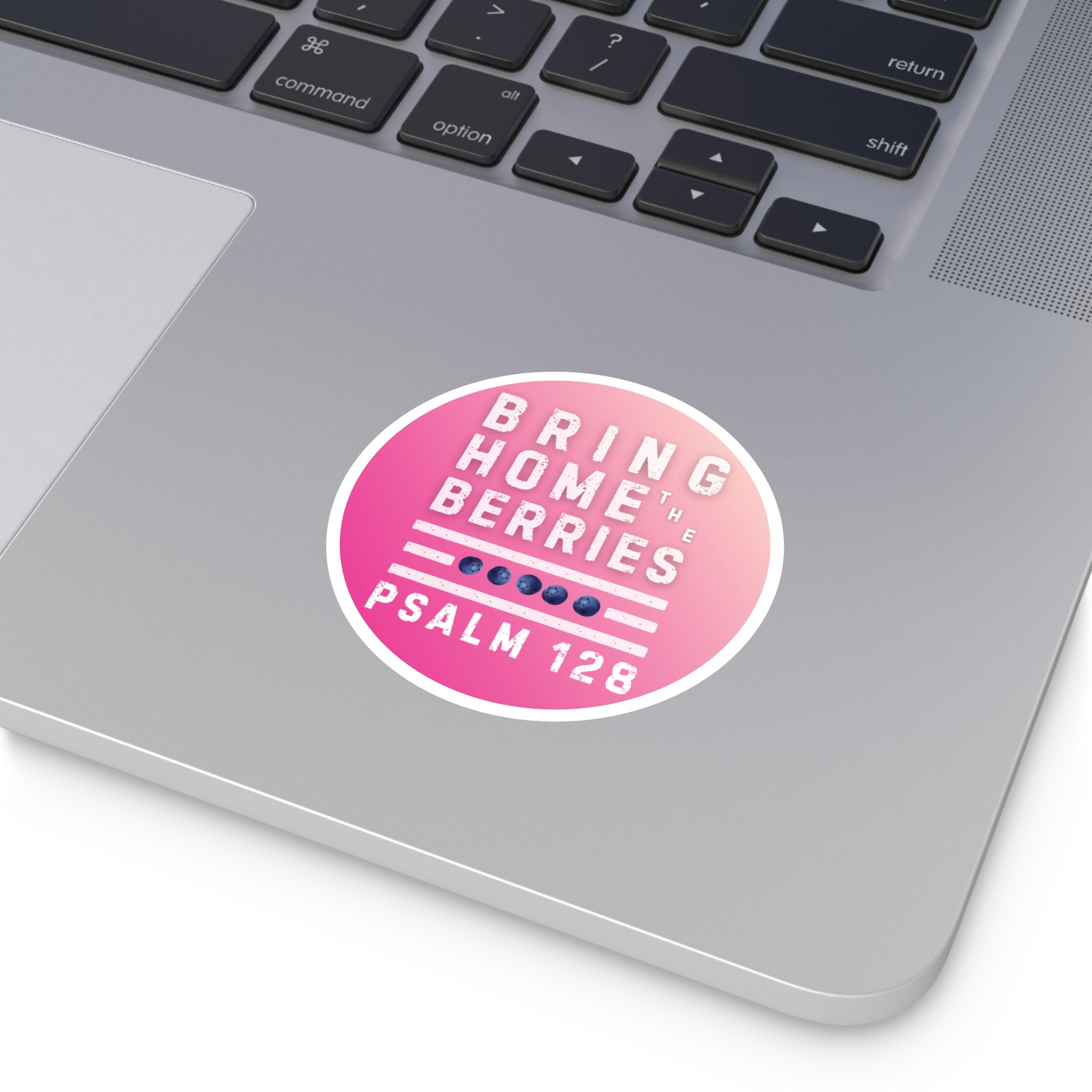 Round Sticker — BHtB PSLM 128 - WHT - FADE PNK