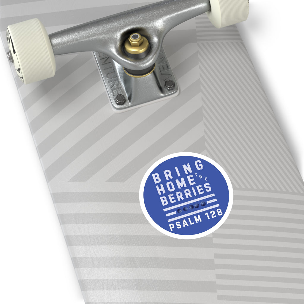 Round Sticker — BHtB PSLM 128 - WHT - BLUE