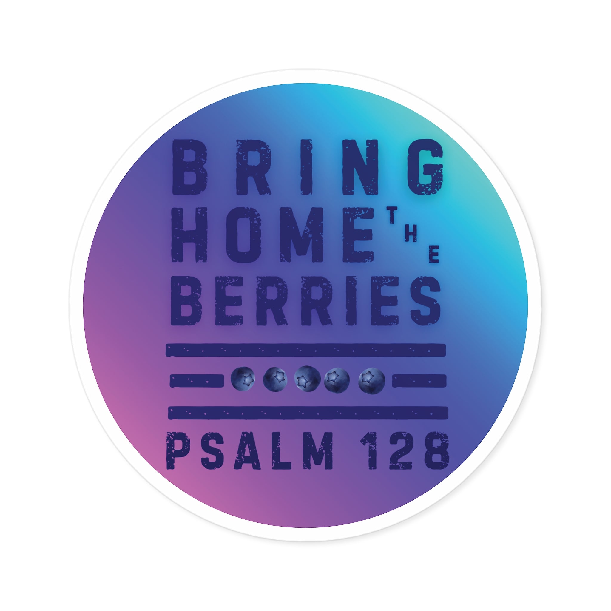 Round Sticker — BHtB PSLM 128 - BLU - FADE PNK BLU