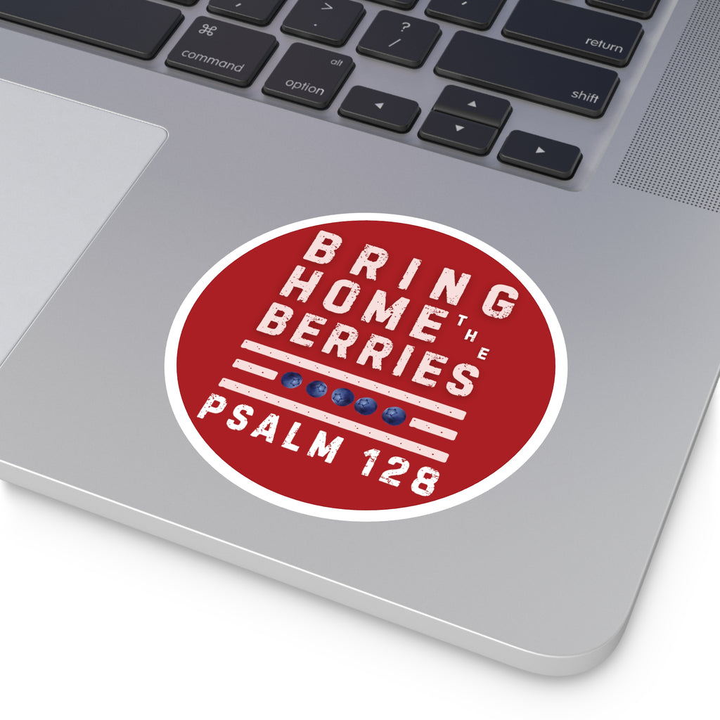 Round Sticker — BHtB PSLM 128 - WHT - RED