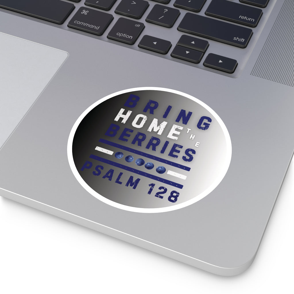 Round Sticker — BHtB PSLM 128 - WHT BLU - FADE BLK WHT