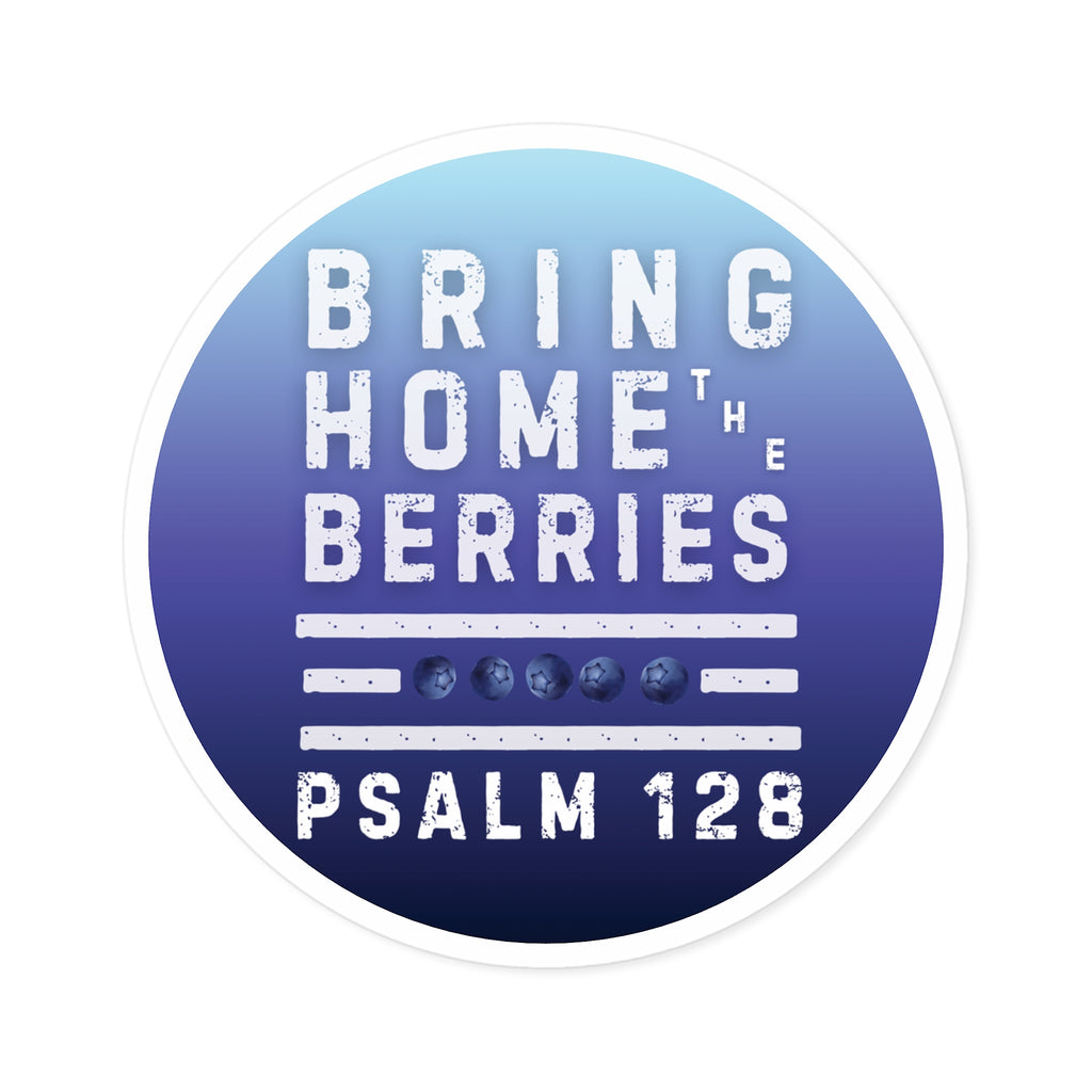 Round Sticker — BHtB PSLM 128 - WHT - FADE BLUES 2