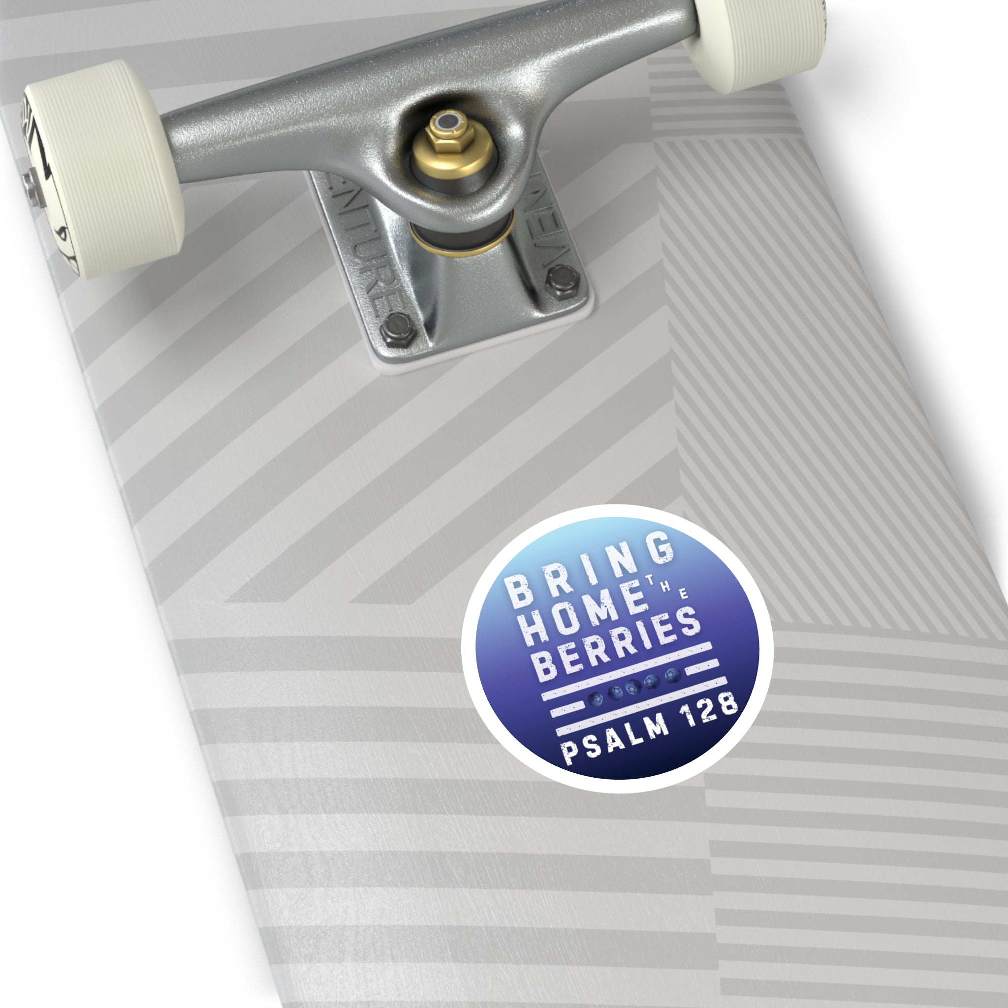 Round Sticker — BHtB PSLM 128 - WHT - FADE BLUES 2