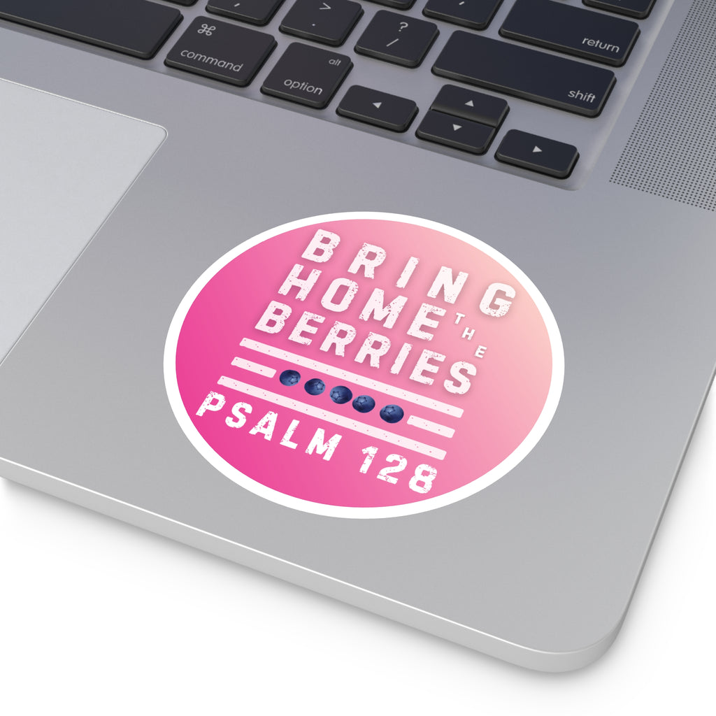 Round Sticker — BHtB PSLM 128 - WHT - FADE PNK