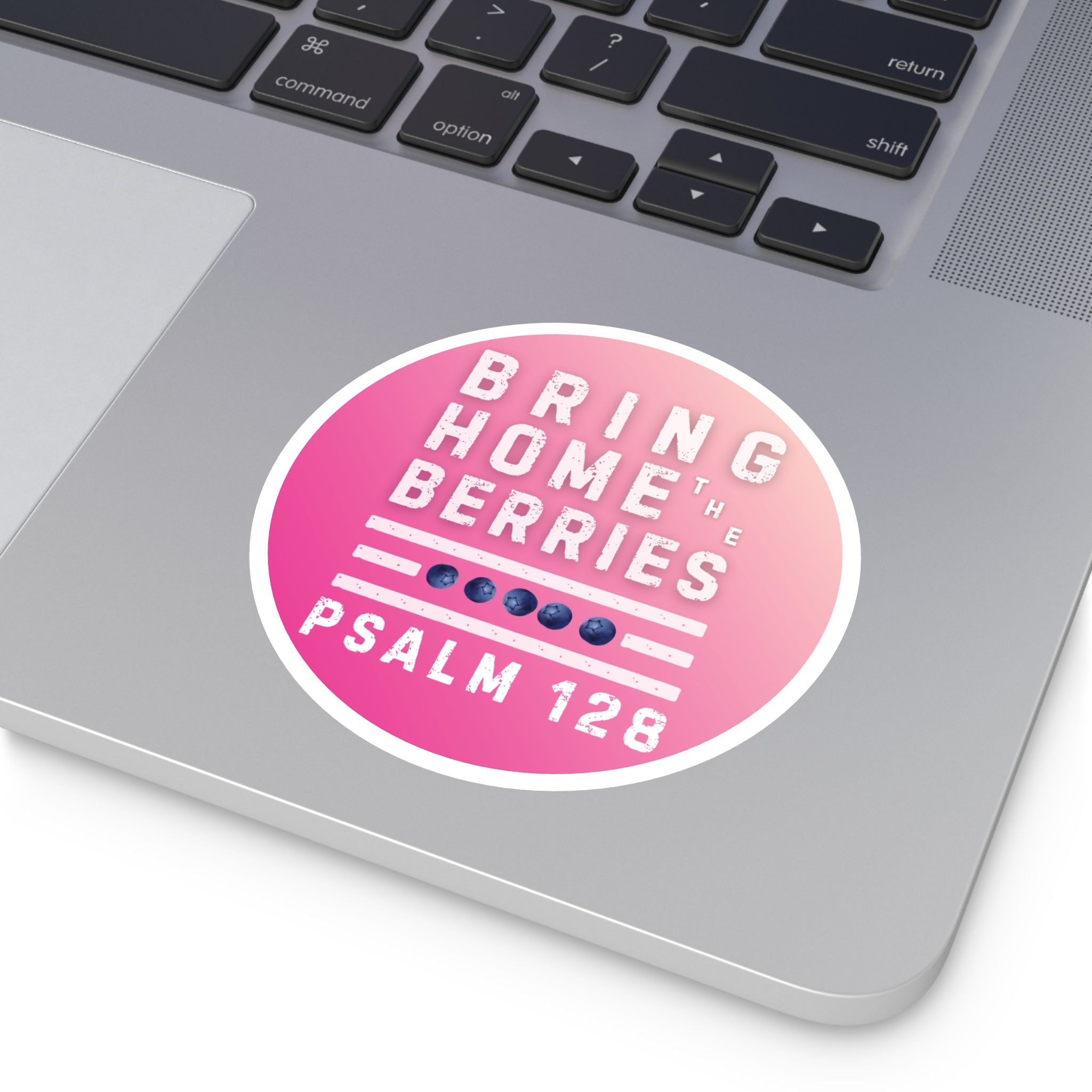 Round Sticker — BHtB PSLM 128 - WHT - FADE PNK