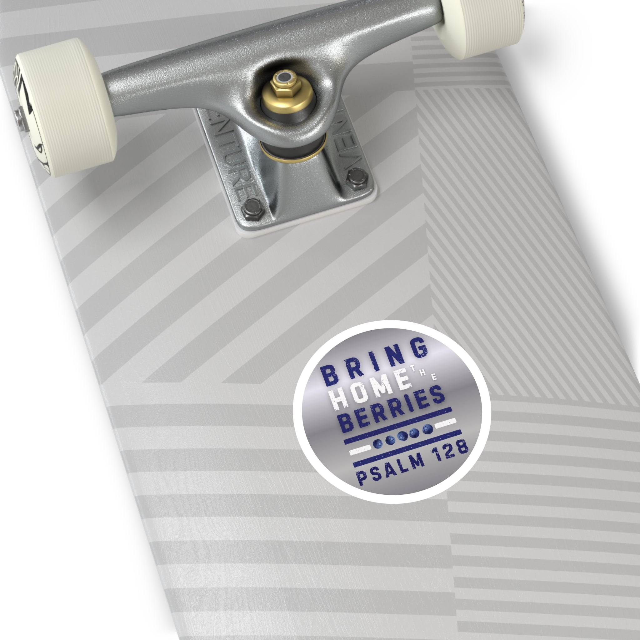 Round Sticker — BHtB PSLM 128 - WHT BLU - SLVR