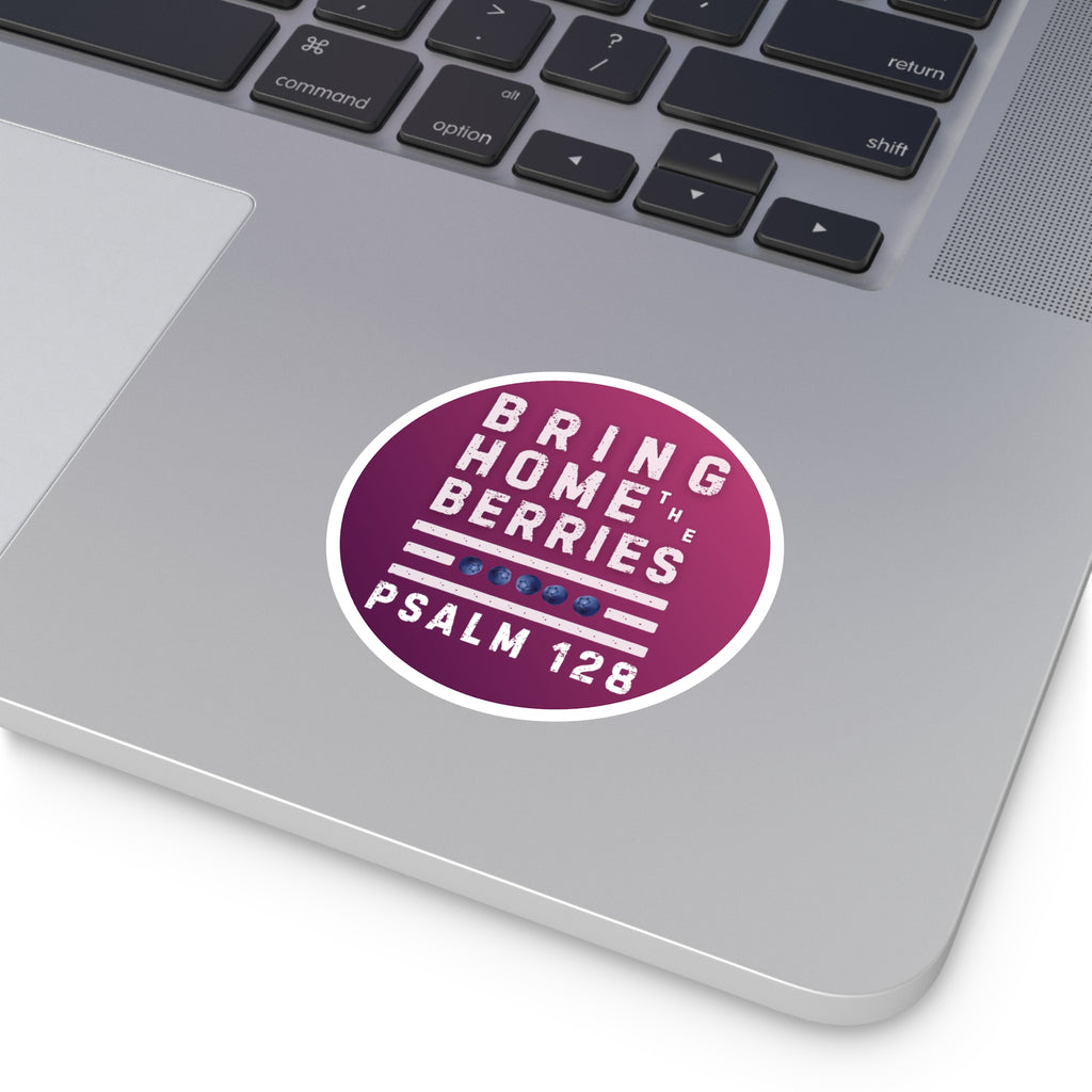 Round Sticker — BHtB PSLM 128 - WHT - FADE PRPL