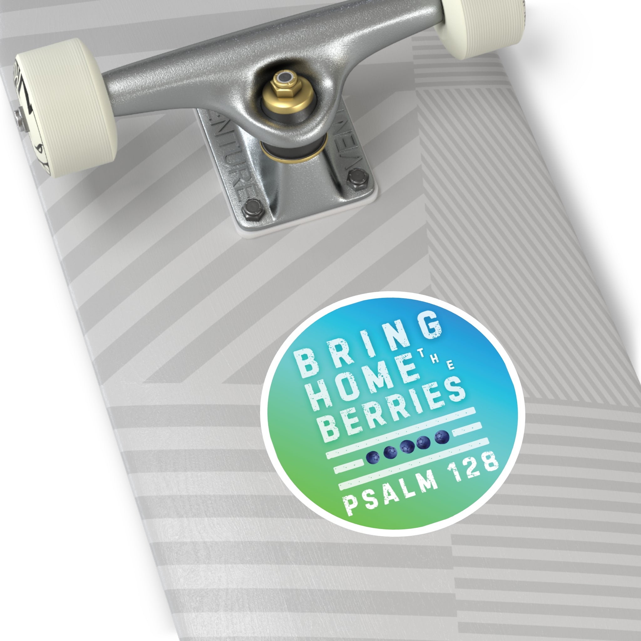 Round Sticker — BHtB PSLM 128 - WHT - FADE GRN BLU