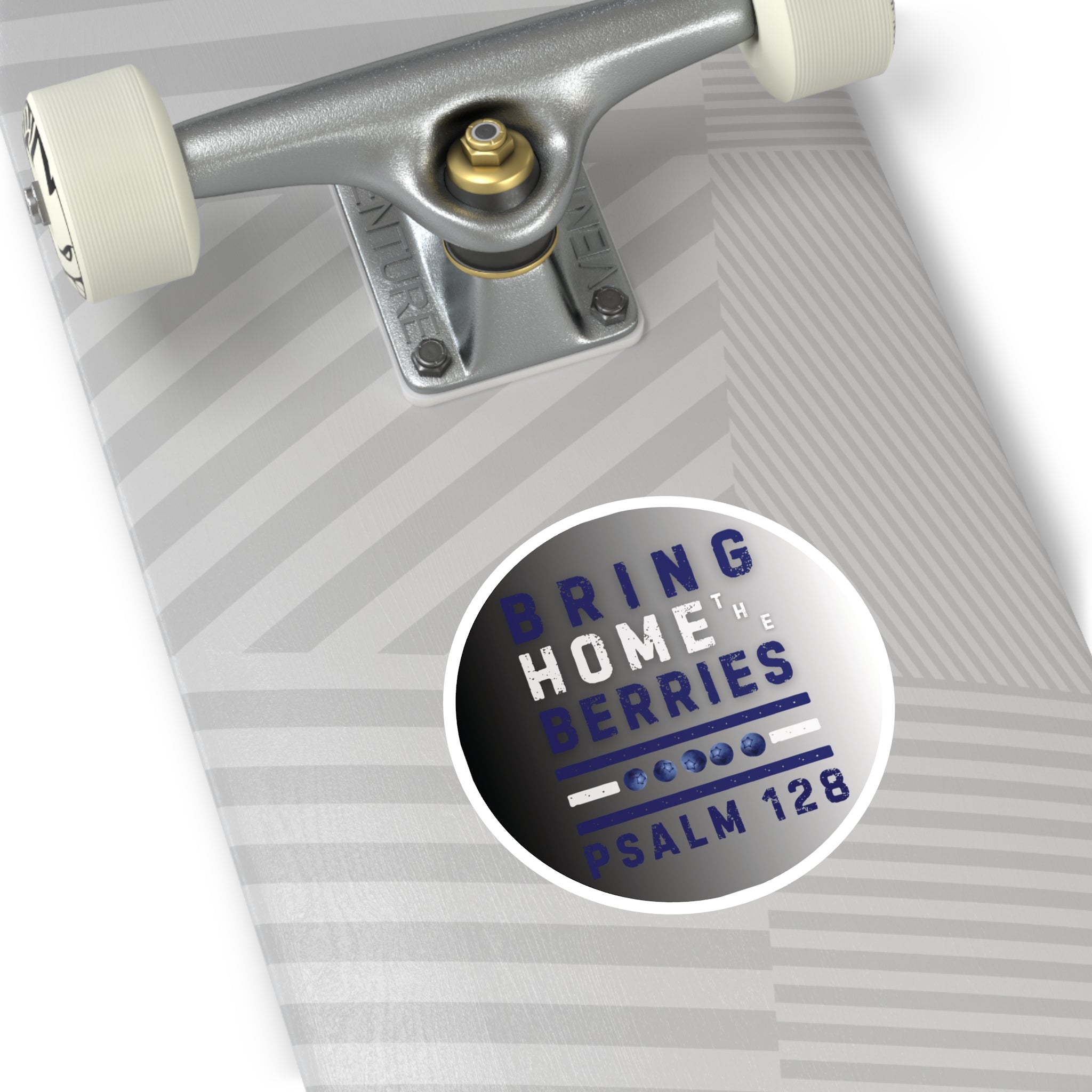 Round Sticker — BHtB PSLM 128 - WHT BLU - FADE BLK WHT