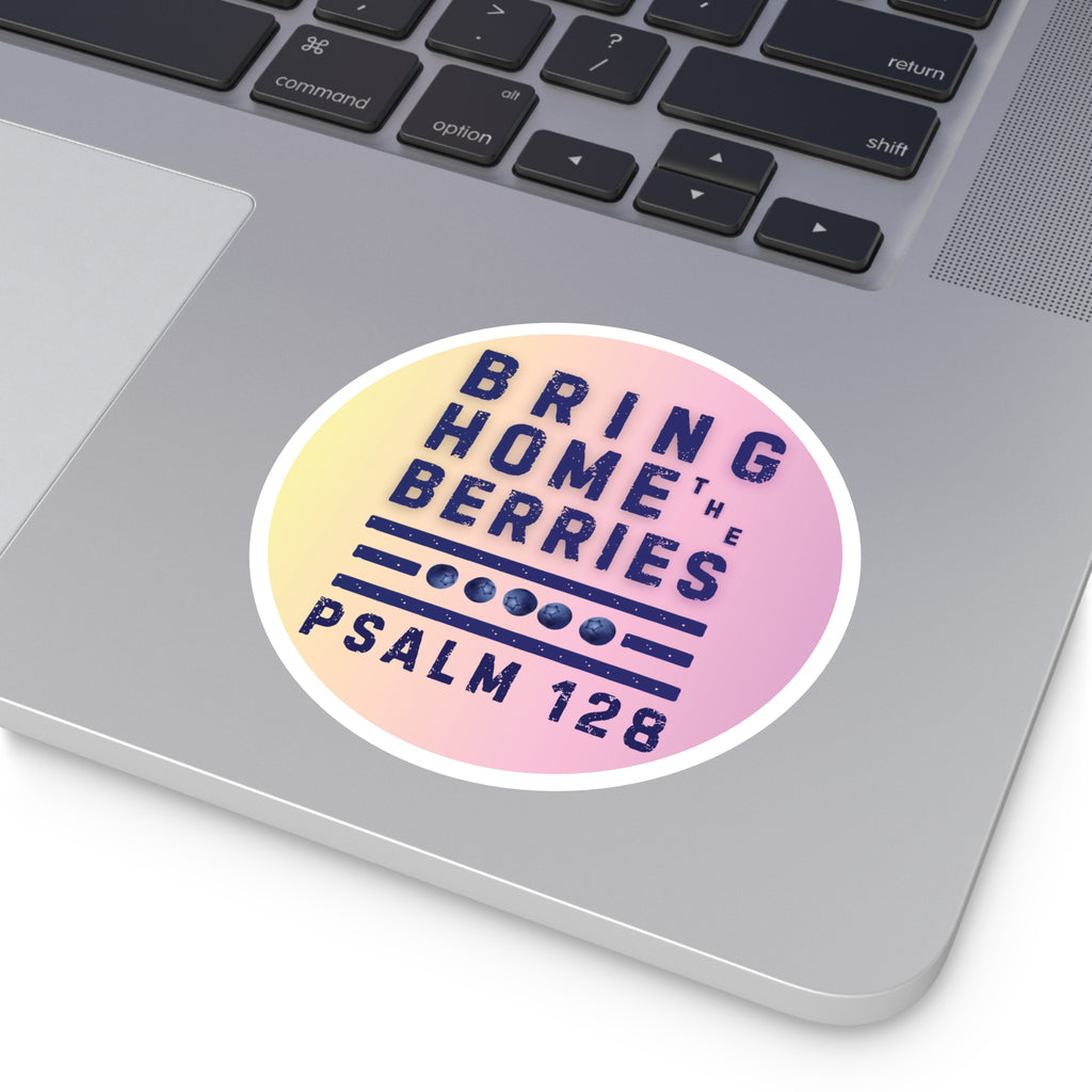 Round Sticker — BHtB PSLM 128 - BLU - FADE LT PNK YLW