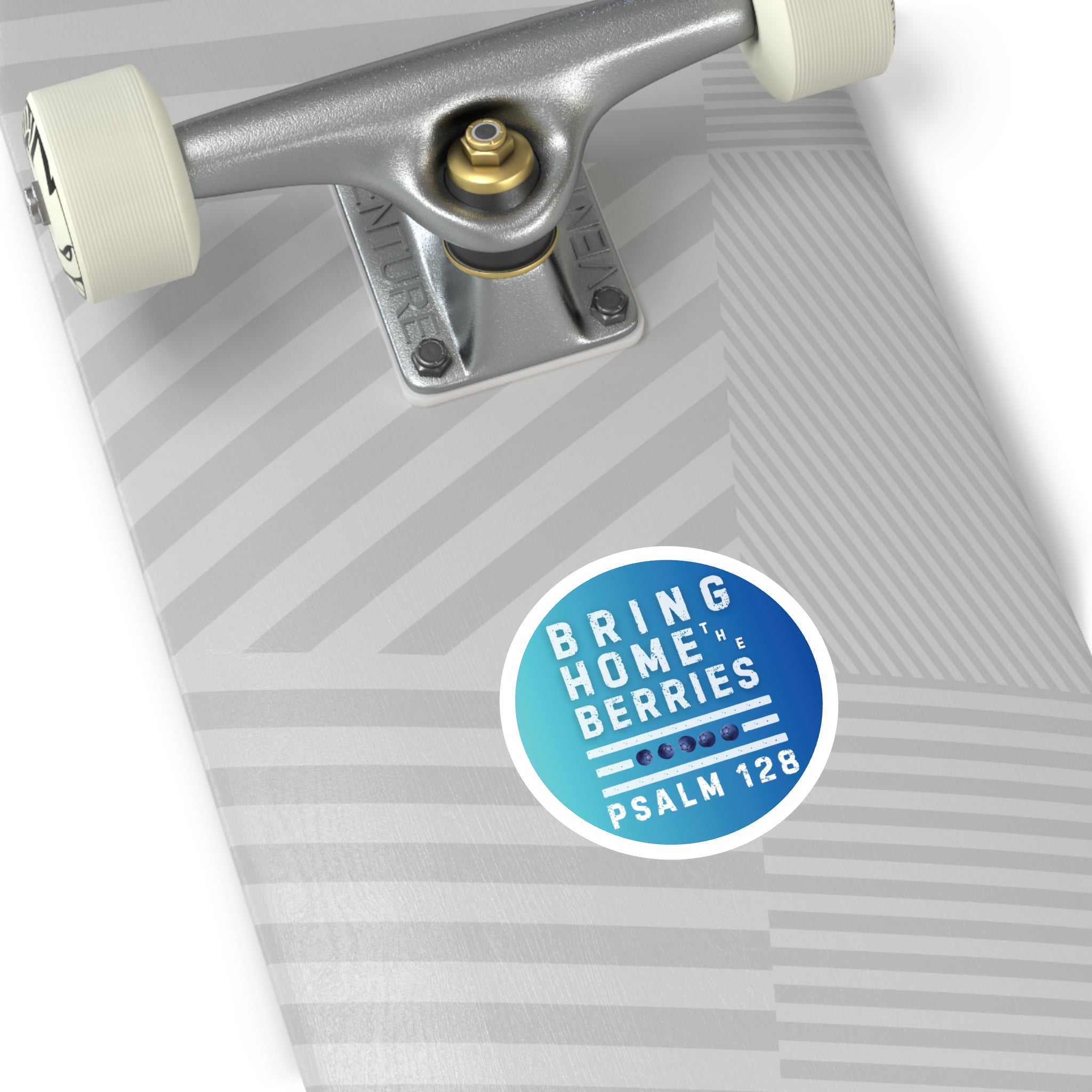 Round Sticker — BHtB PSLM 128 - WHT - FADE BLUES
