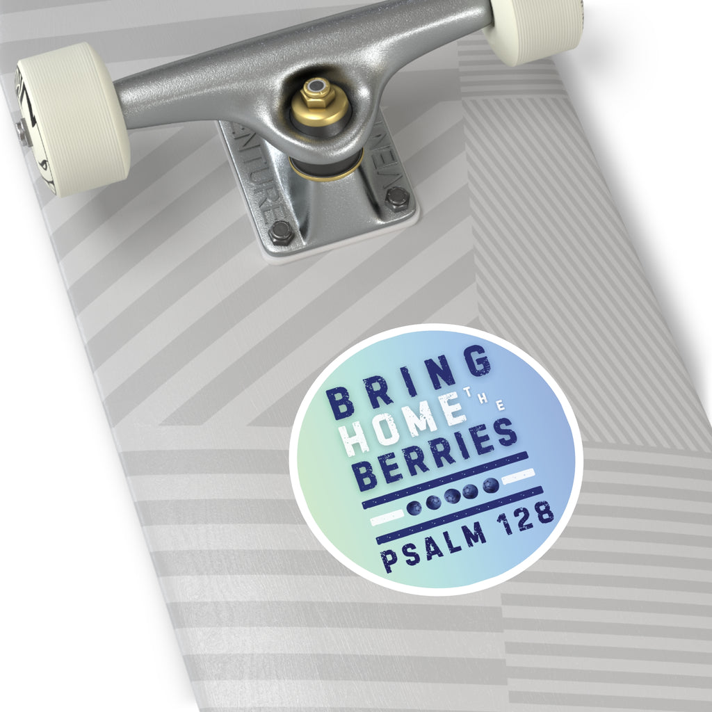 Round Sticker — BHtB PSLM 128 - WHT BLU - FD LT GRN BLU