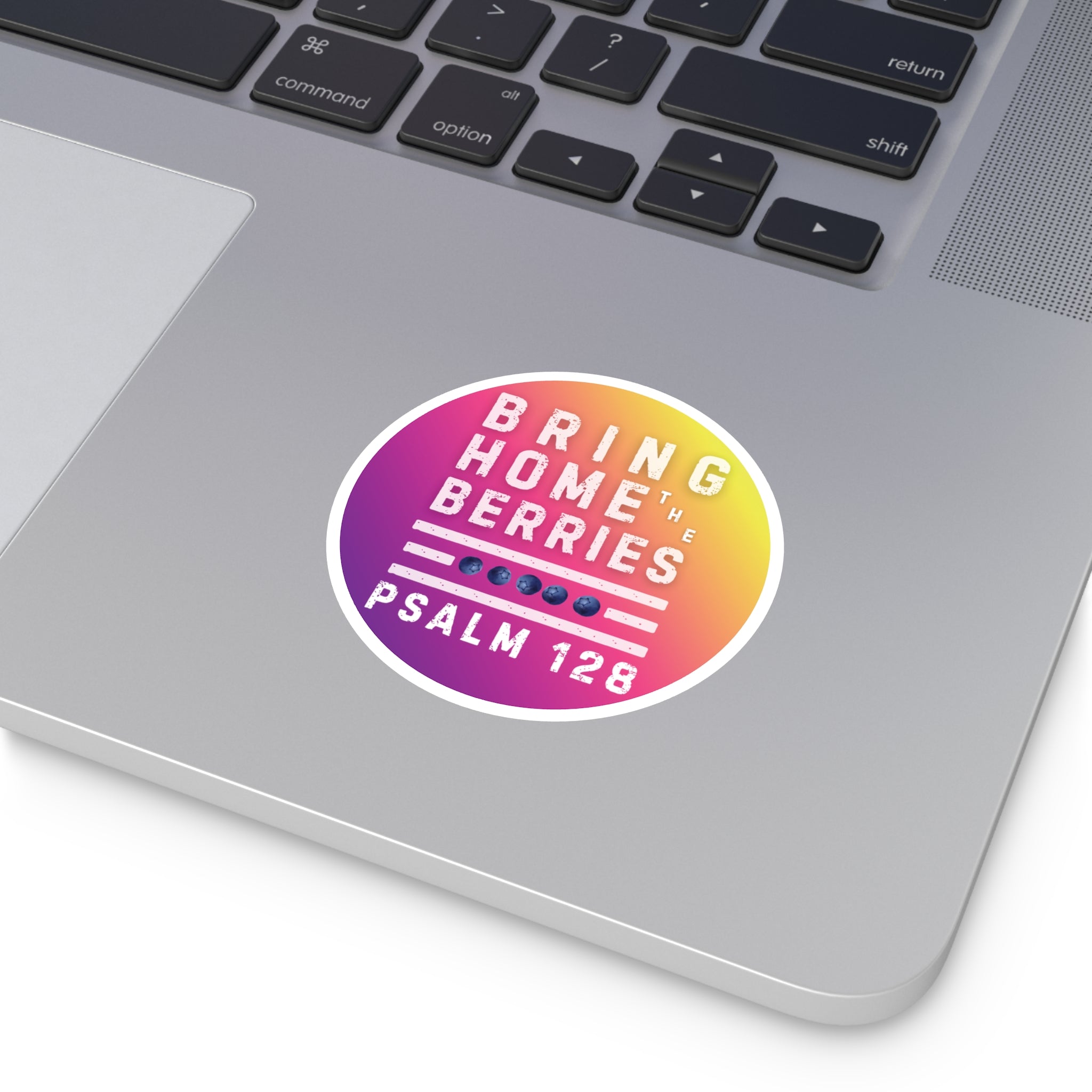 Round Sticker — BHtB PSLM 128 - WHT - FADE PRPL YLLW