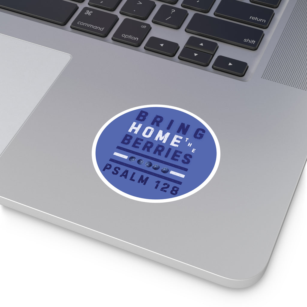 Round Sticker — BHtB PSLM 128 - WHT BLU - BLU