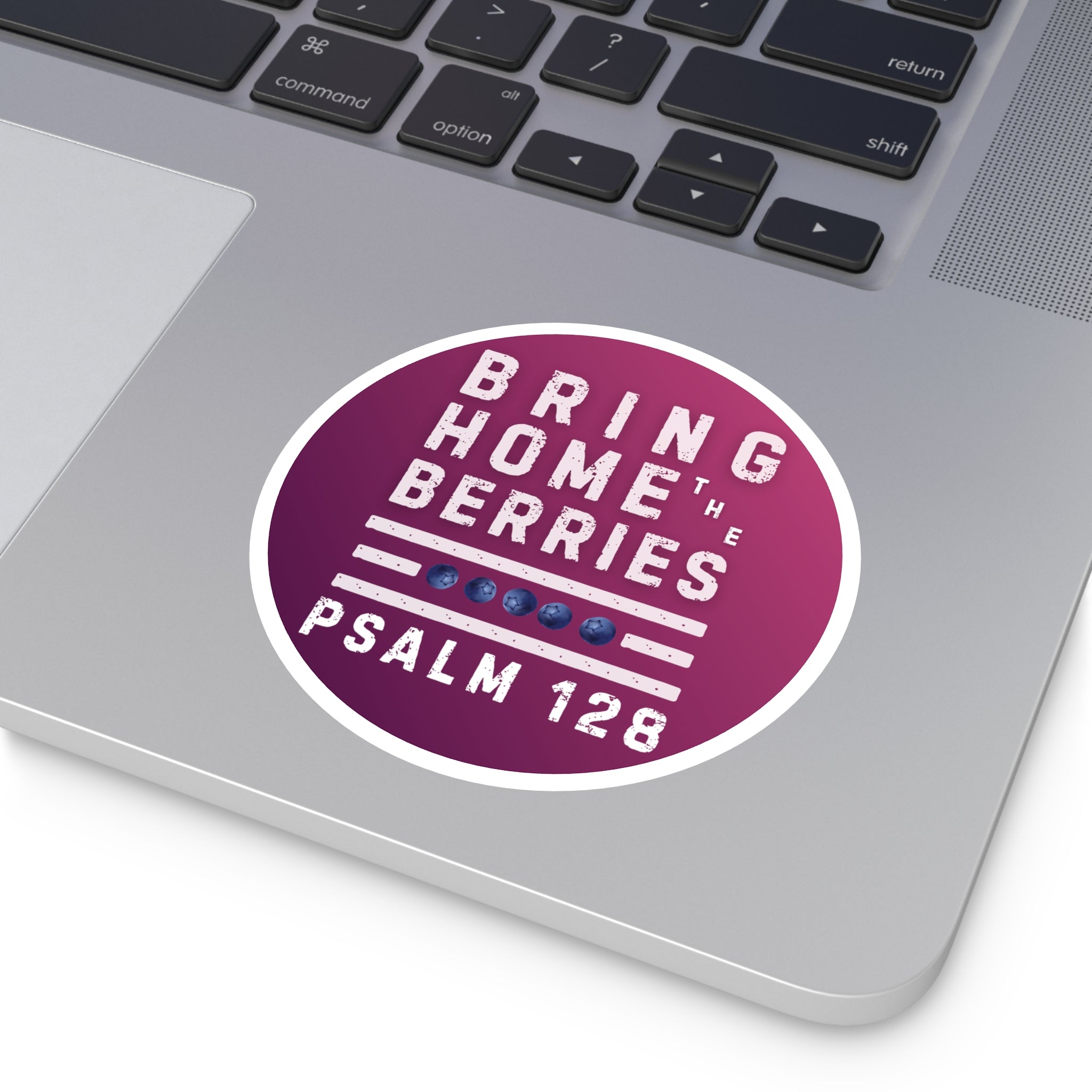 Round Sticker — BHtB PSLM 128 - WHT - FADE PRPL