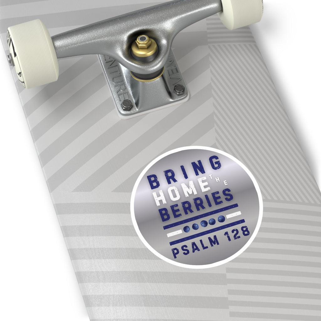 Round Sticker — BHtB PSLM 128 - WHT BLU - SLVR