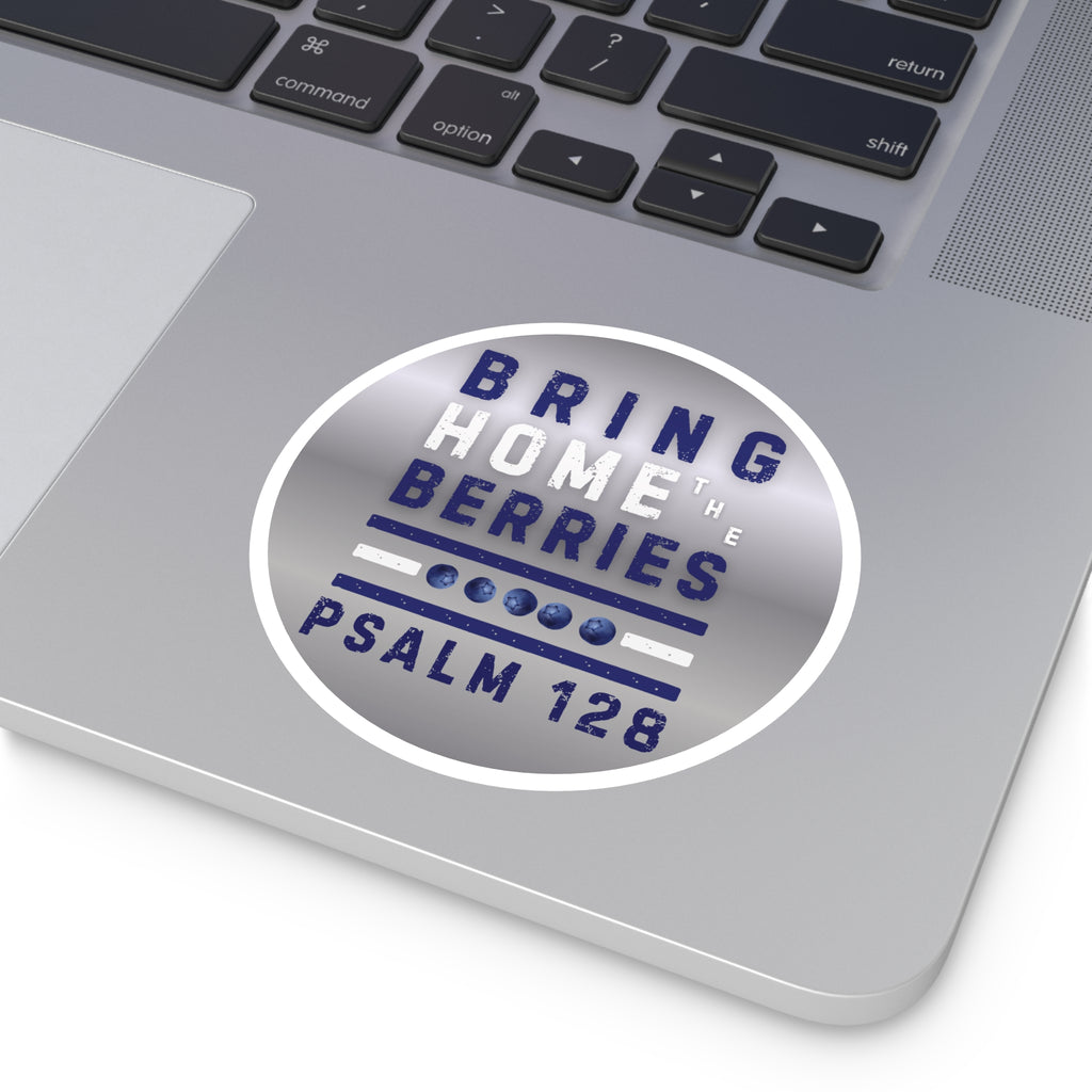 Round Sticker — BHtB PSLM 128 - WHT BLU - SLVR