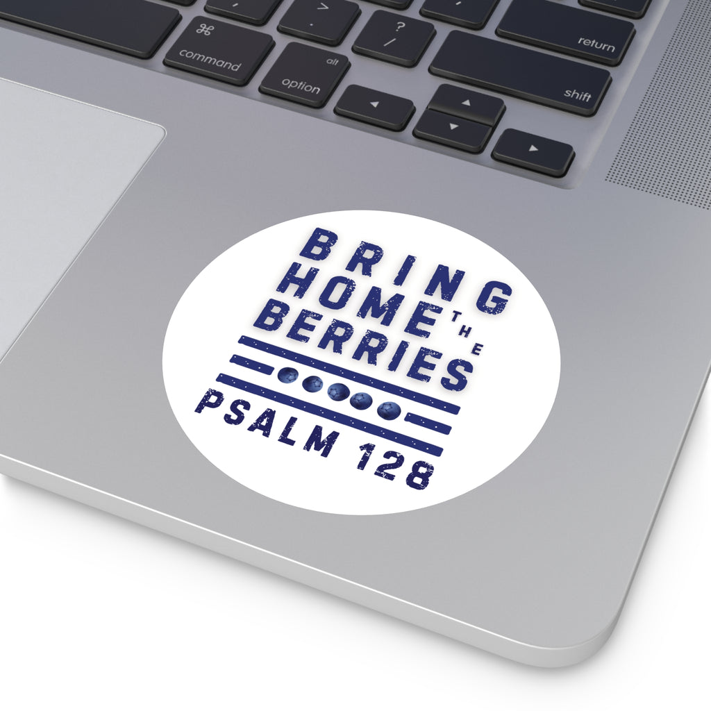 Round Sticker — BHtB PSLM 128 - BLU - WHT