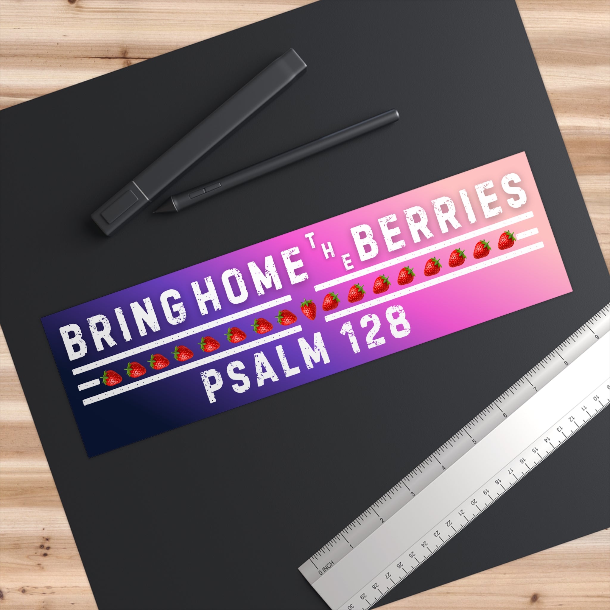 Bumper Sticker - BHtB PSLM 128 WHT w/ SB - DK BLU PNK FADE