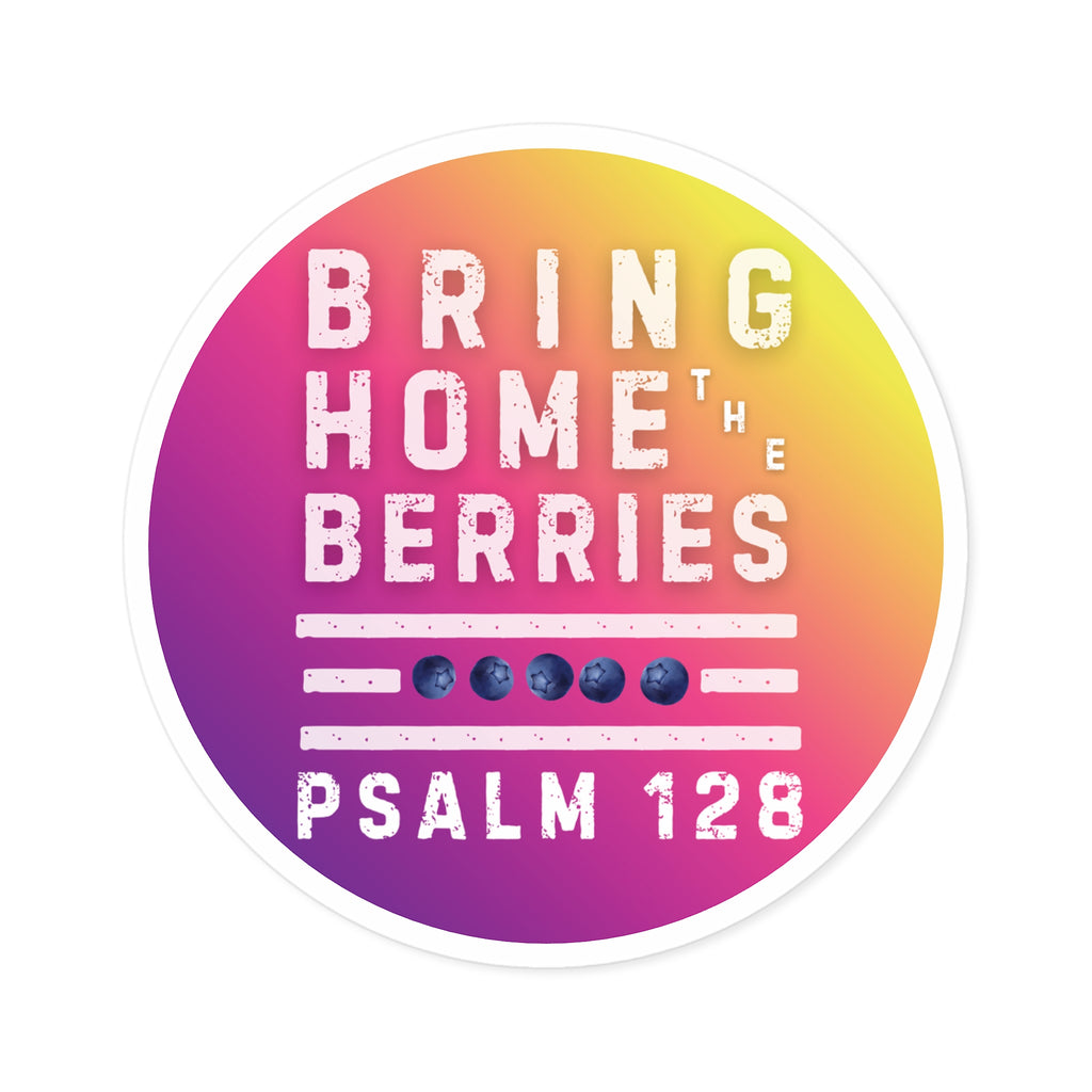 Round Sticker — BHtB PSLM 128 - WHT - FADE PRPL YLLW