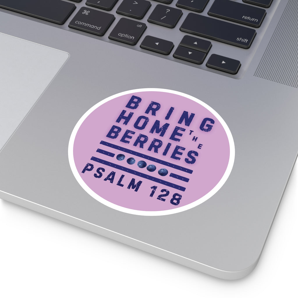 Round Sticker — BHtB PSLM 128 - BLU - LT PRPL