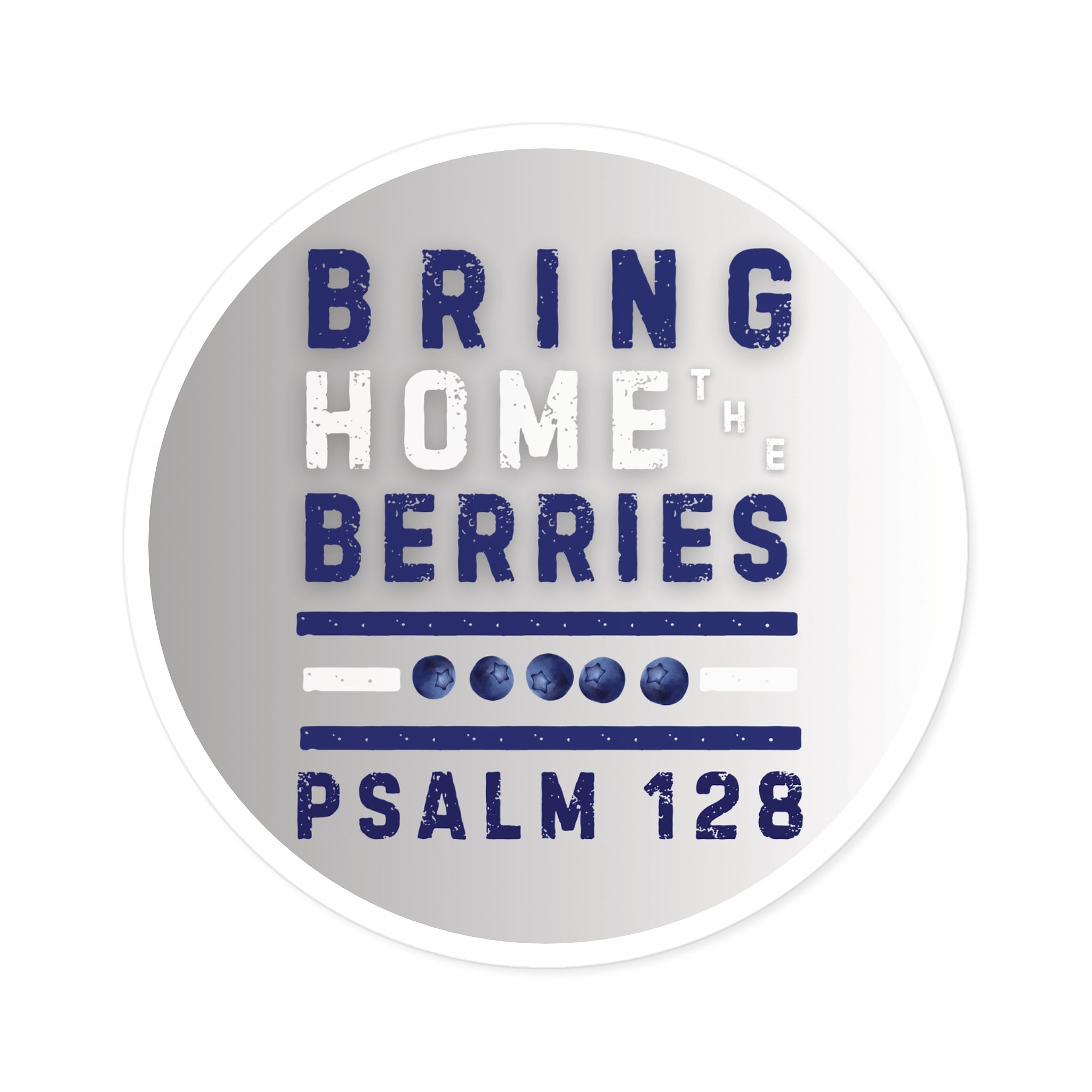Round Sticker — BHtB PSLM 128 - WHT BLU - GRAY