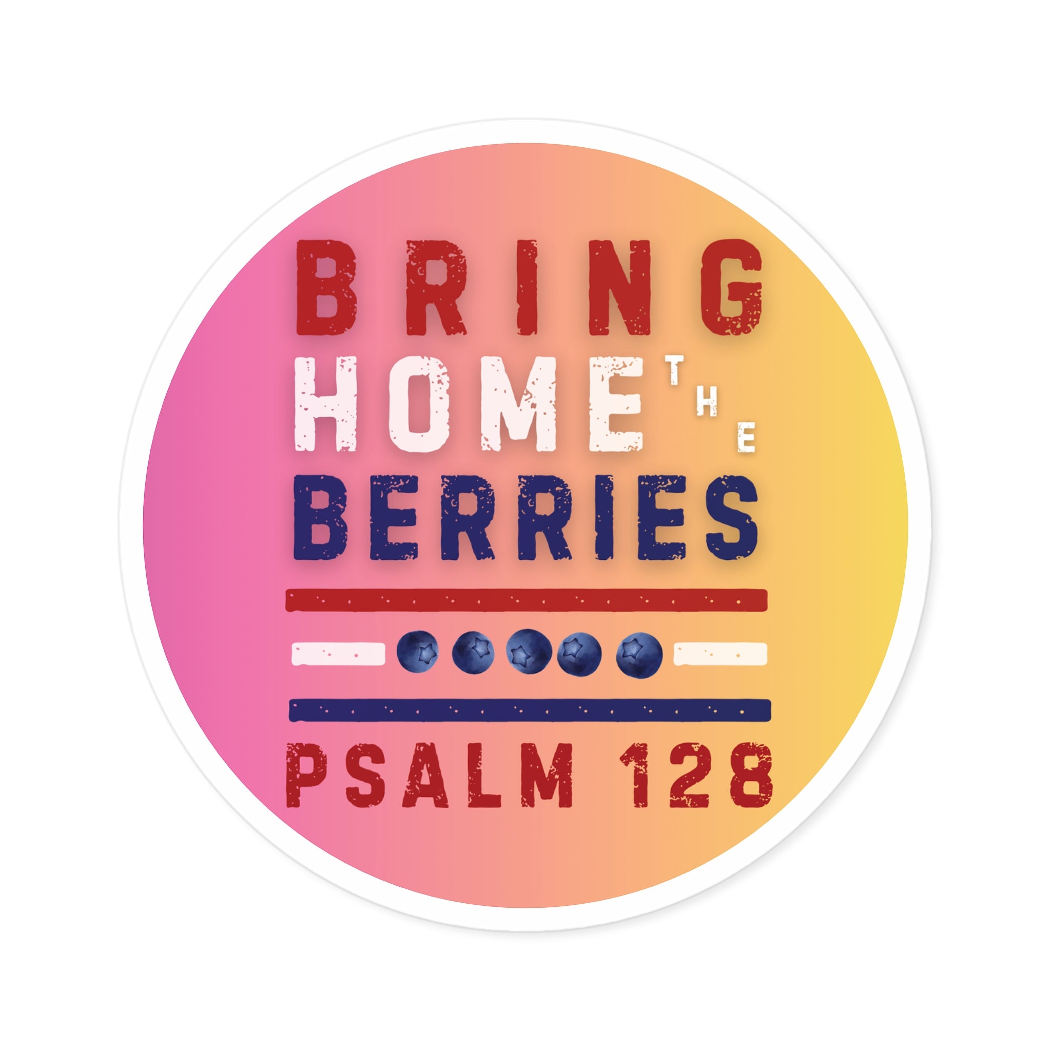 Round Sticker — BHtB PSLM 128 - RWB - FD PNK YLW