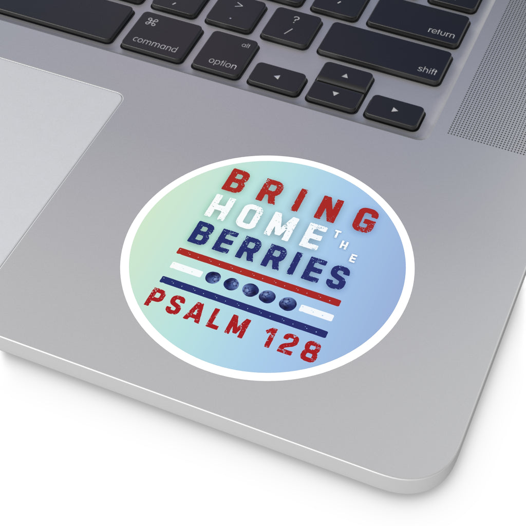 Round Sticker — BHtB PSLM 128 - RWB - FD LT GRN BLU
