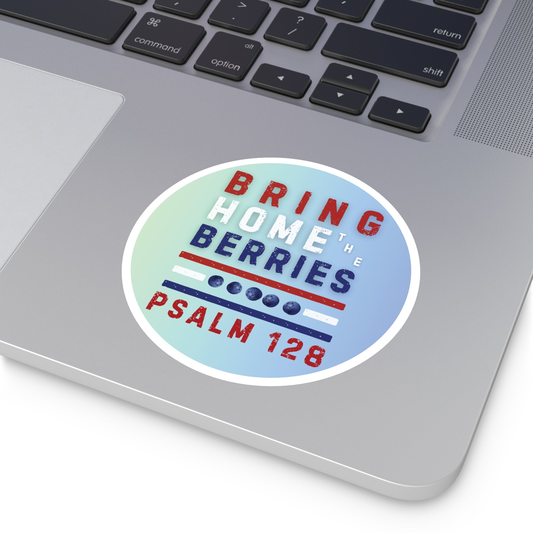 Round Sticker — BHtB PSLM 128 - RWB - FD LT GRN BLU