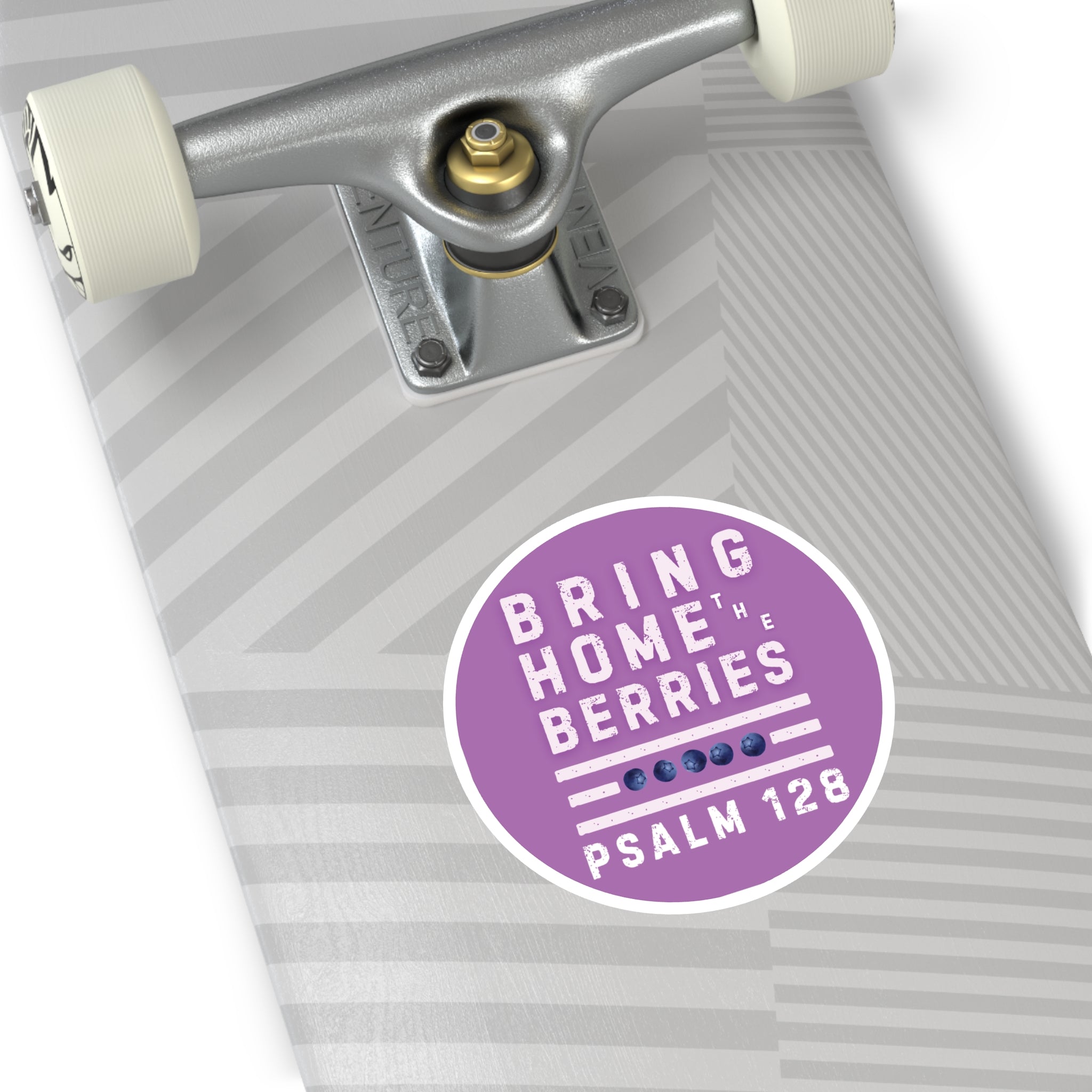 Round Sticker — BHtB PSLM 128 - WHT - LT PRPL