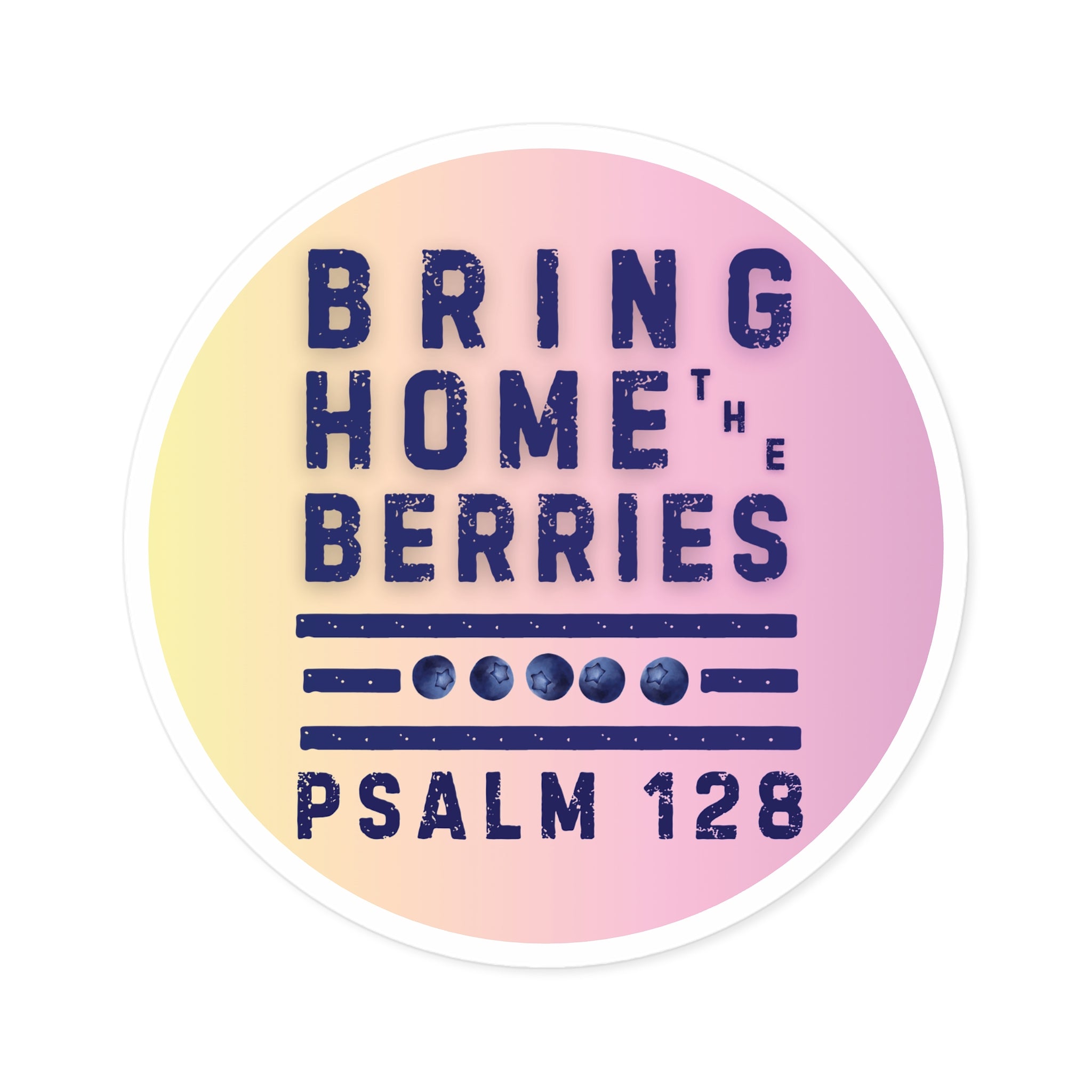 Round Sticker — BHtB PSLM 128 - BLU - FADE LT PNK YLW