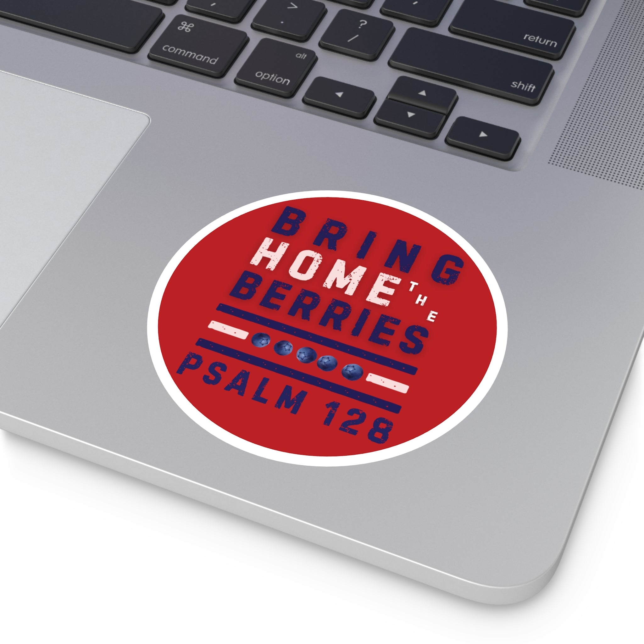 Round Sticker — BHtB PSLM 128 - WHT BLU - RED