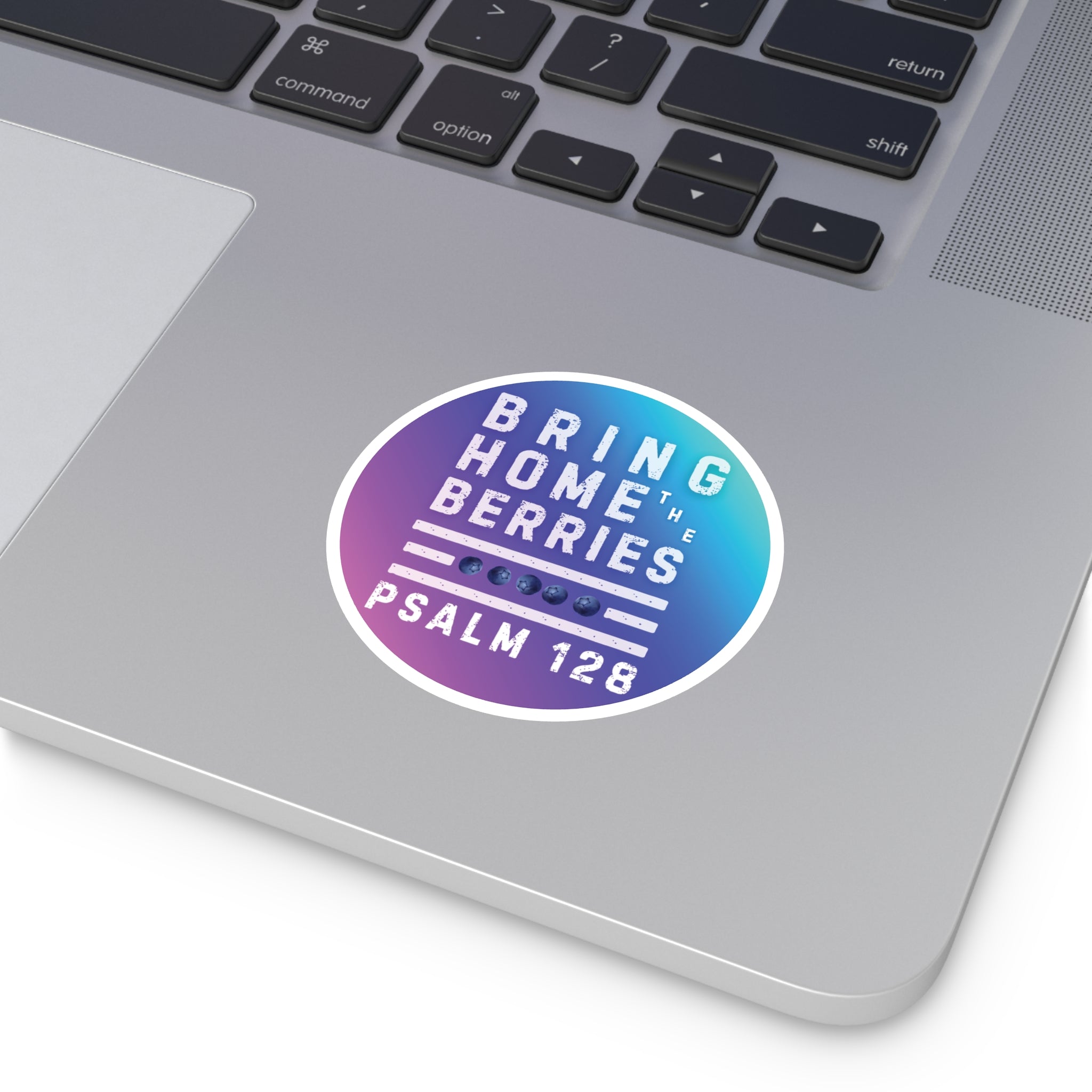 Round Sticker — BHtB PSLM 128 - WHT - FADE PNK BLU