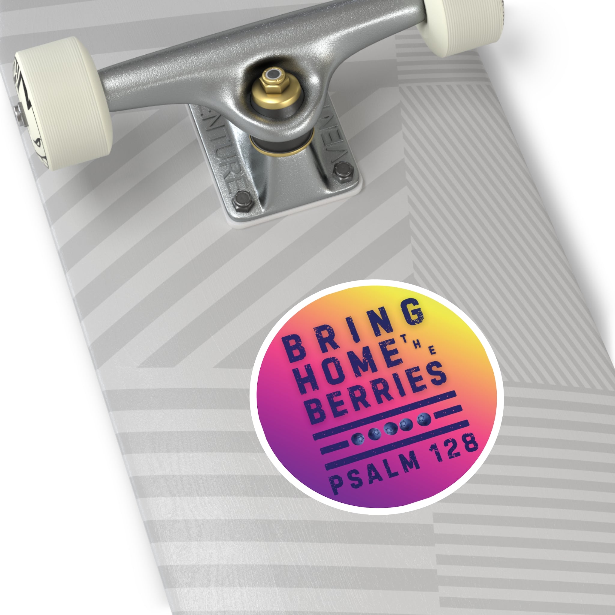Round Sticker — BHtB PSLM 128 - BLU - FADE PRPL YLLW