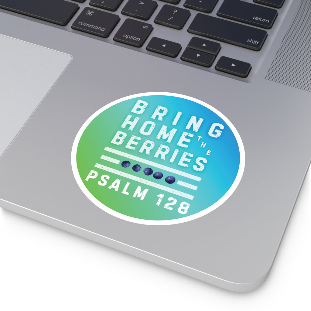 Round Sticker — BHtB PSLM 128 - WHT - FADE GRN BLU